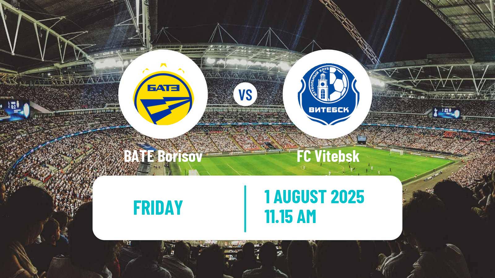 Soccer Belarusian Vysshaya Liga BATE Borisov - Vitebsk