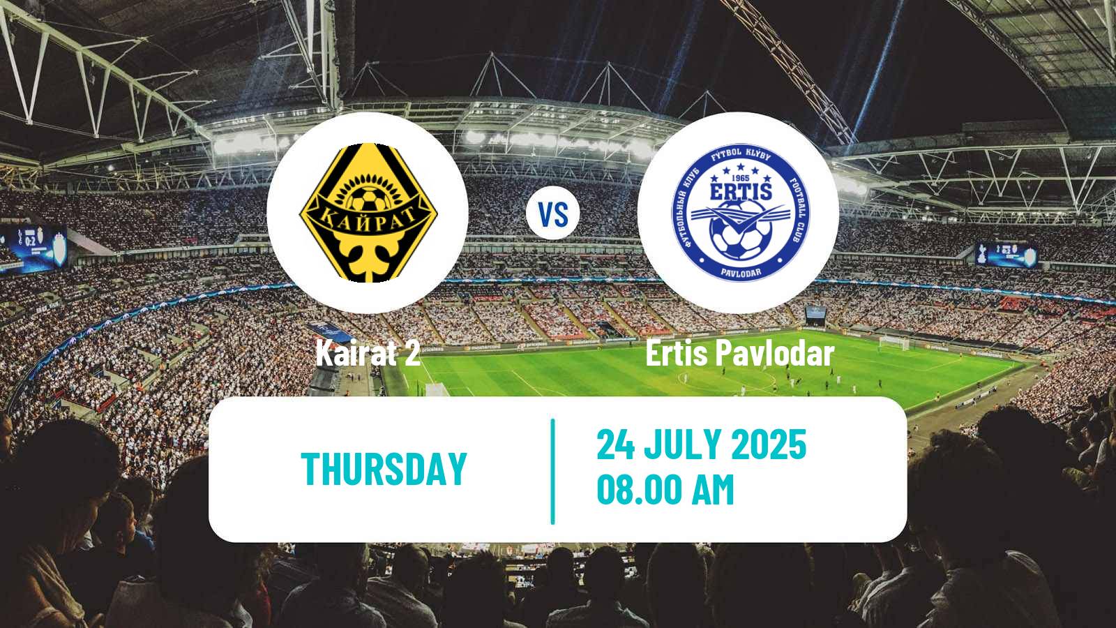 Soccer Kazakh First Division Kairat 2 - Ertis Pavlodar