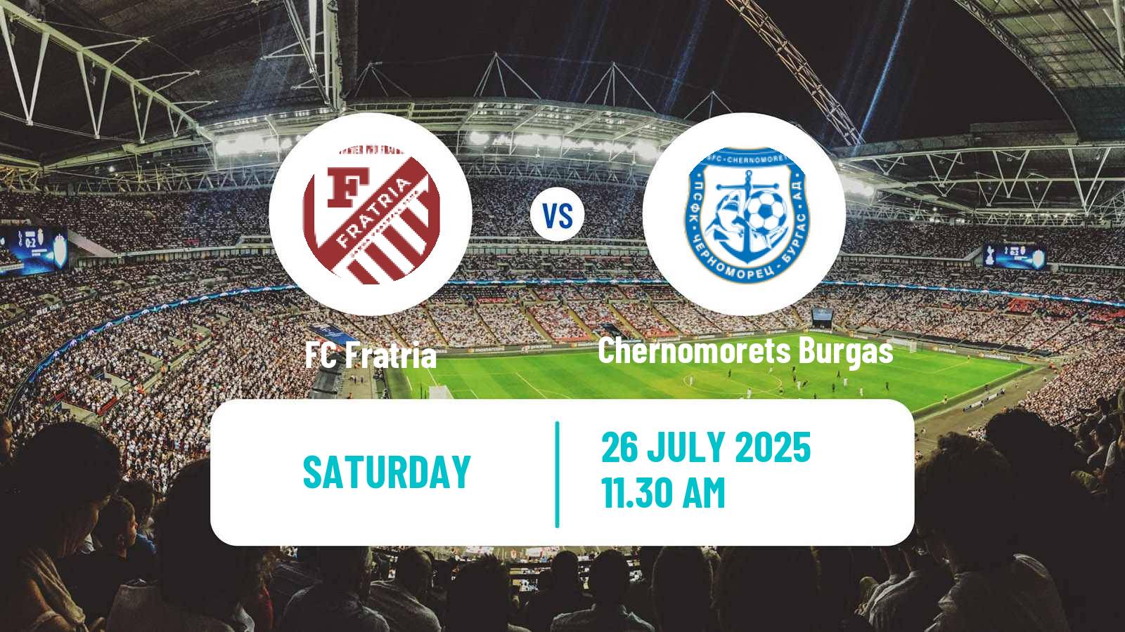 Soccer Bulgarian Vtora Liga Fratria - Chernomorets Burgas