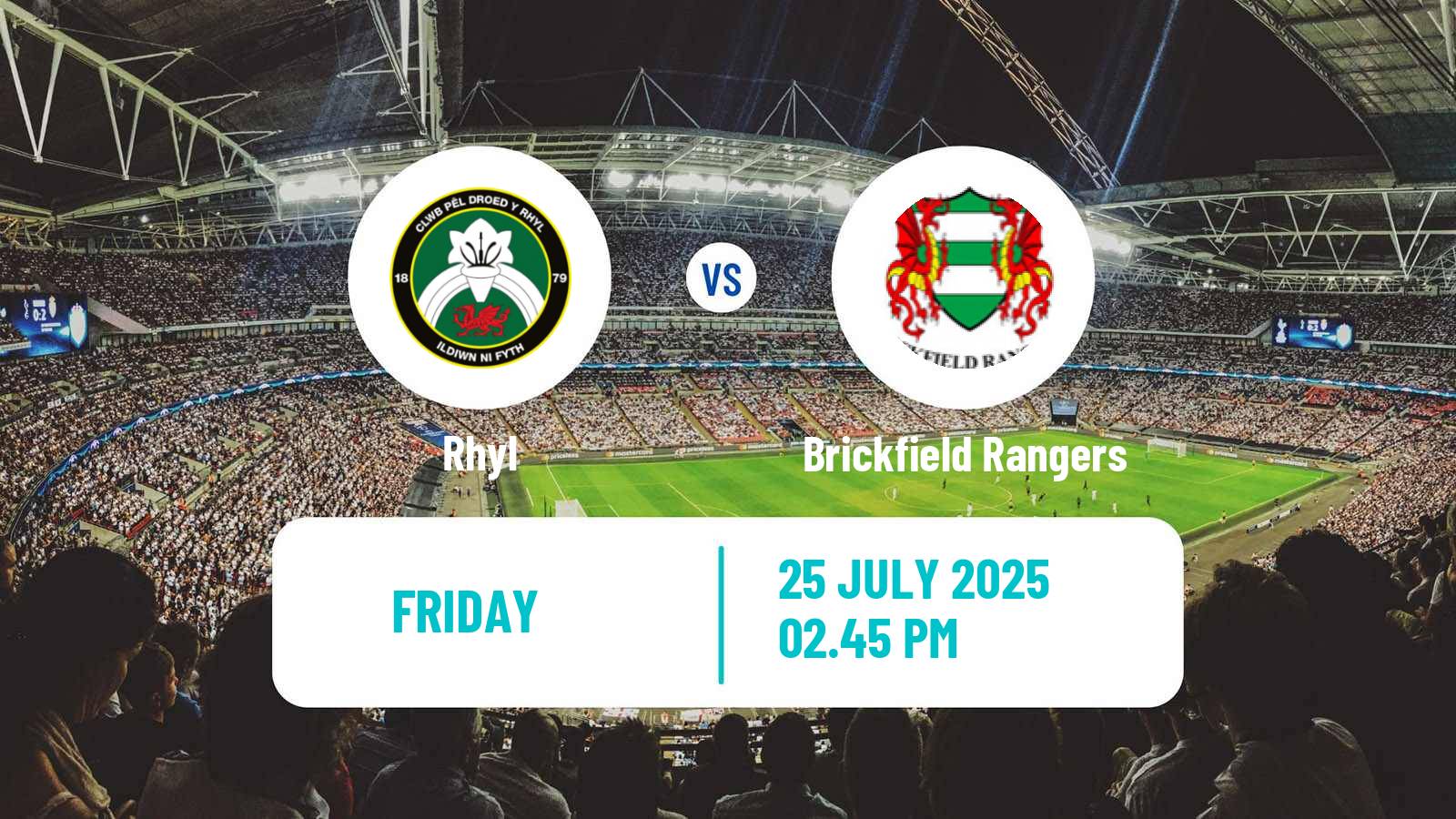 Soccer Welsh Cymru North Rhyl - Brickfield Rangers