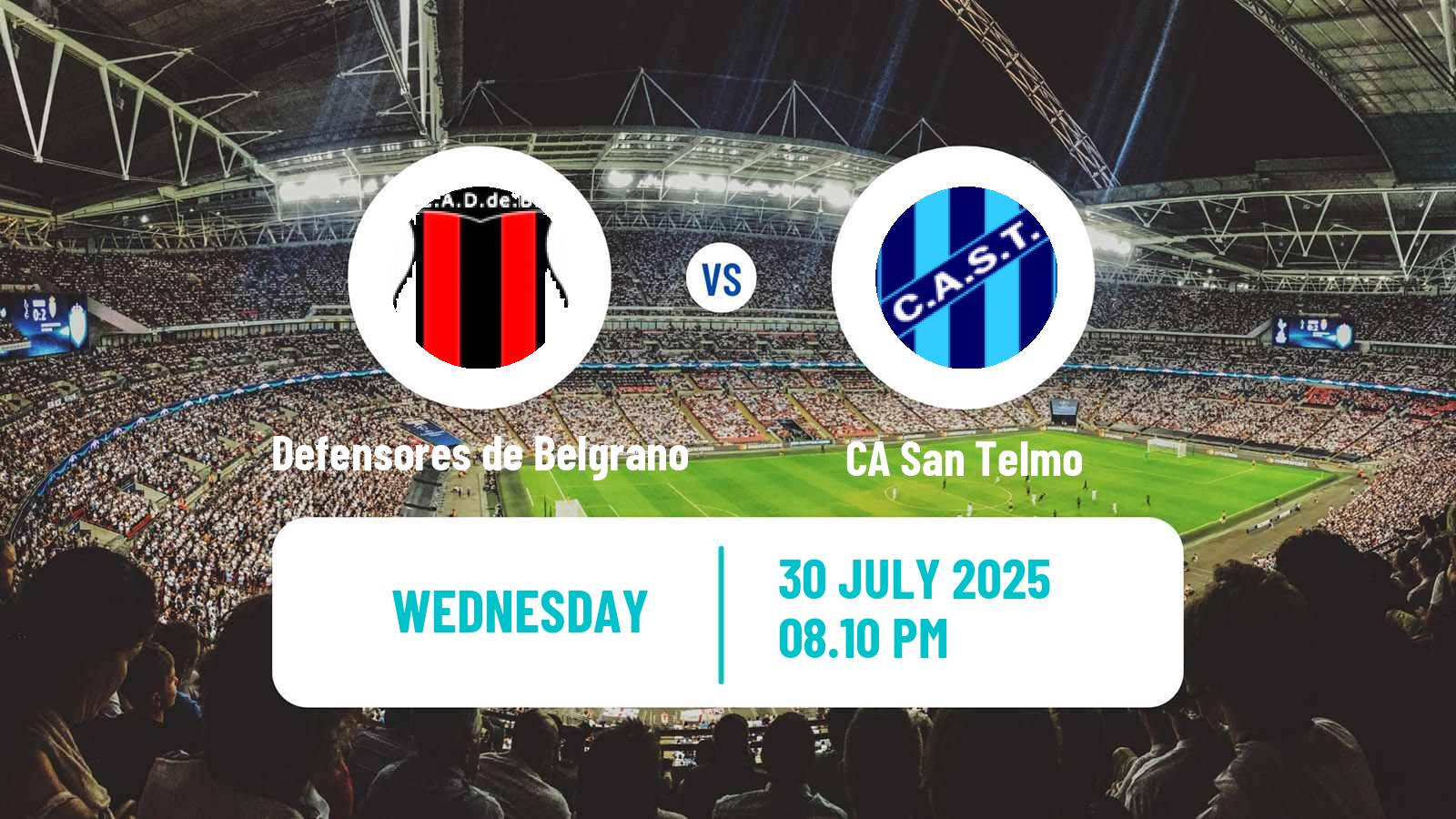 Soccer Argentinian Primera Nacional Defensores de Belgrano - San Telmo