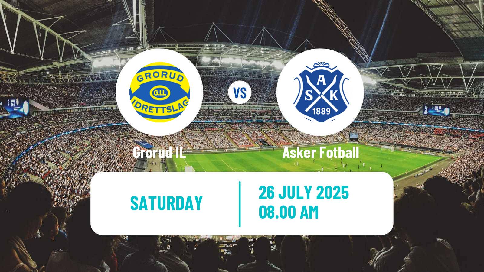 Soccer Norwegian Division 2 - Group 2 Grorud - Asker Fotball