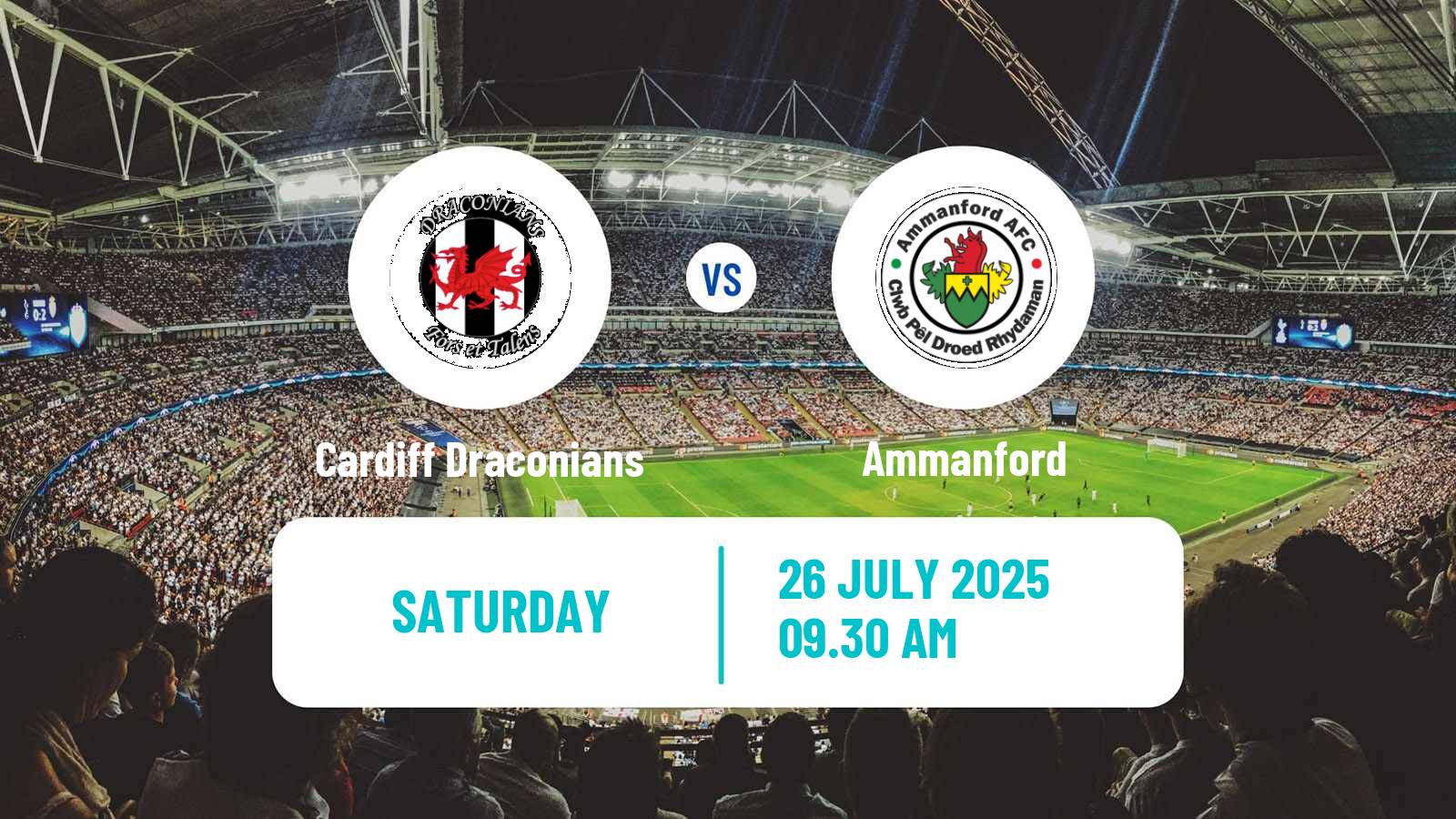 Soccer Welsh Cymru South Cardiff Draconians - Ammanford