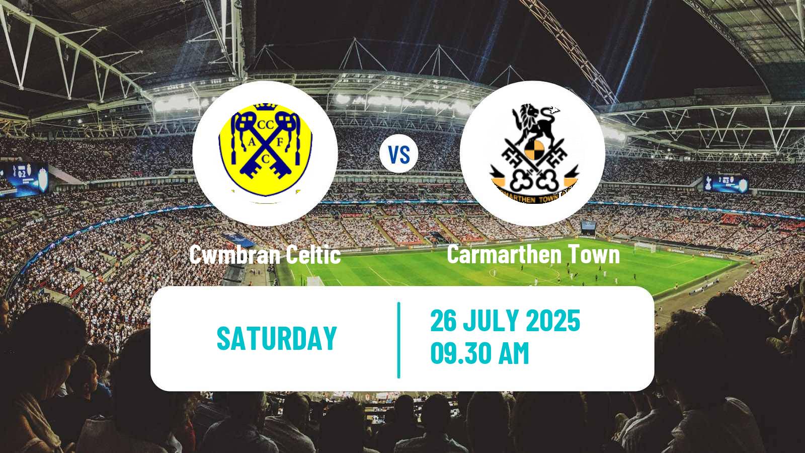 Soccer Welsh Cymru South Cwmbran Celtic - Carmarthen Town