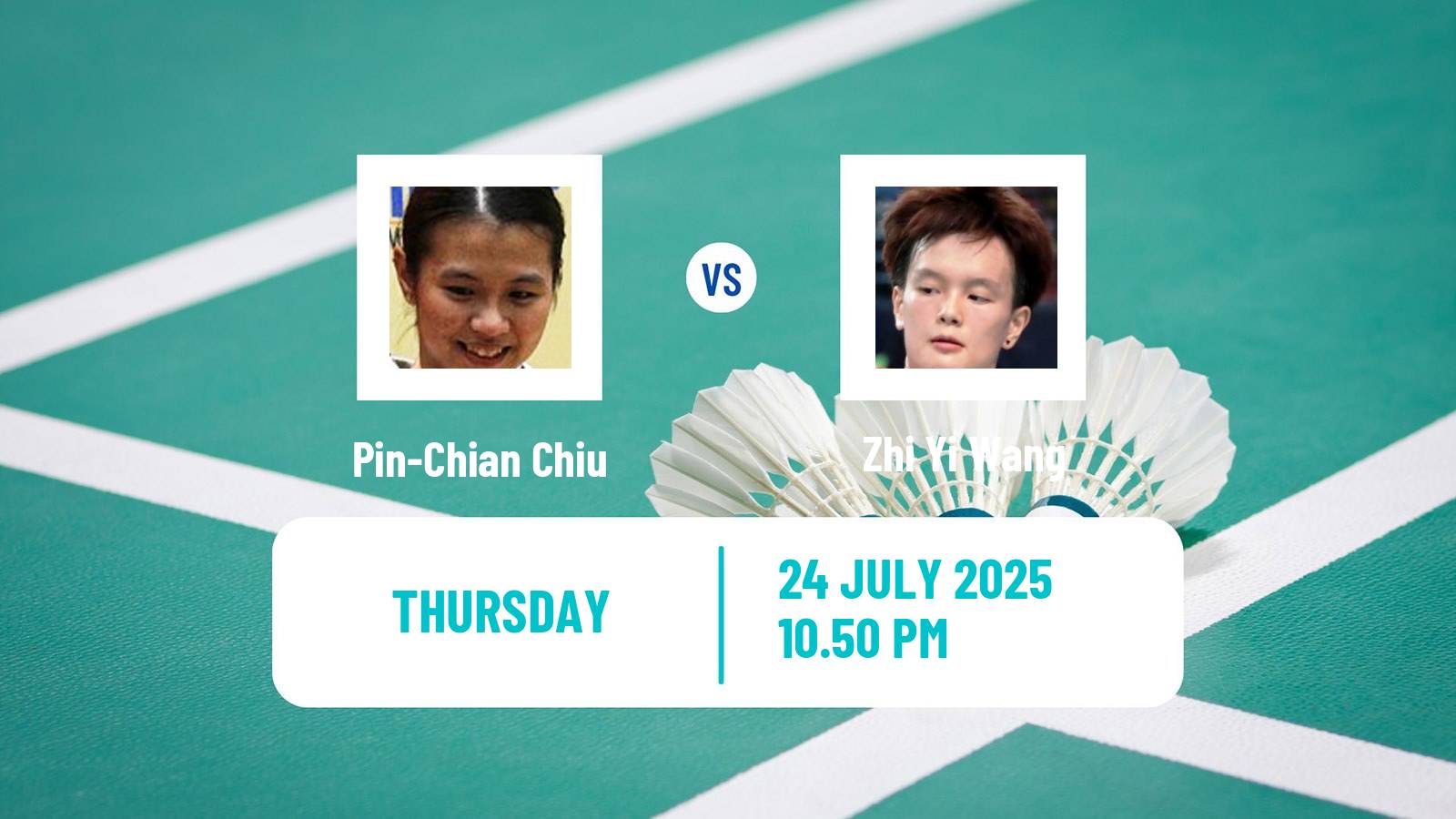 Badminton BWF World Tour Victor China Open Women Pin-Chian Chiu - Zhi Yi Wang