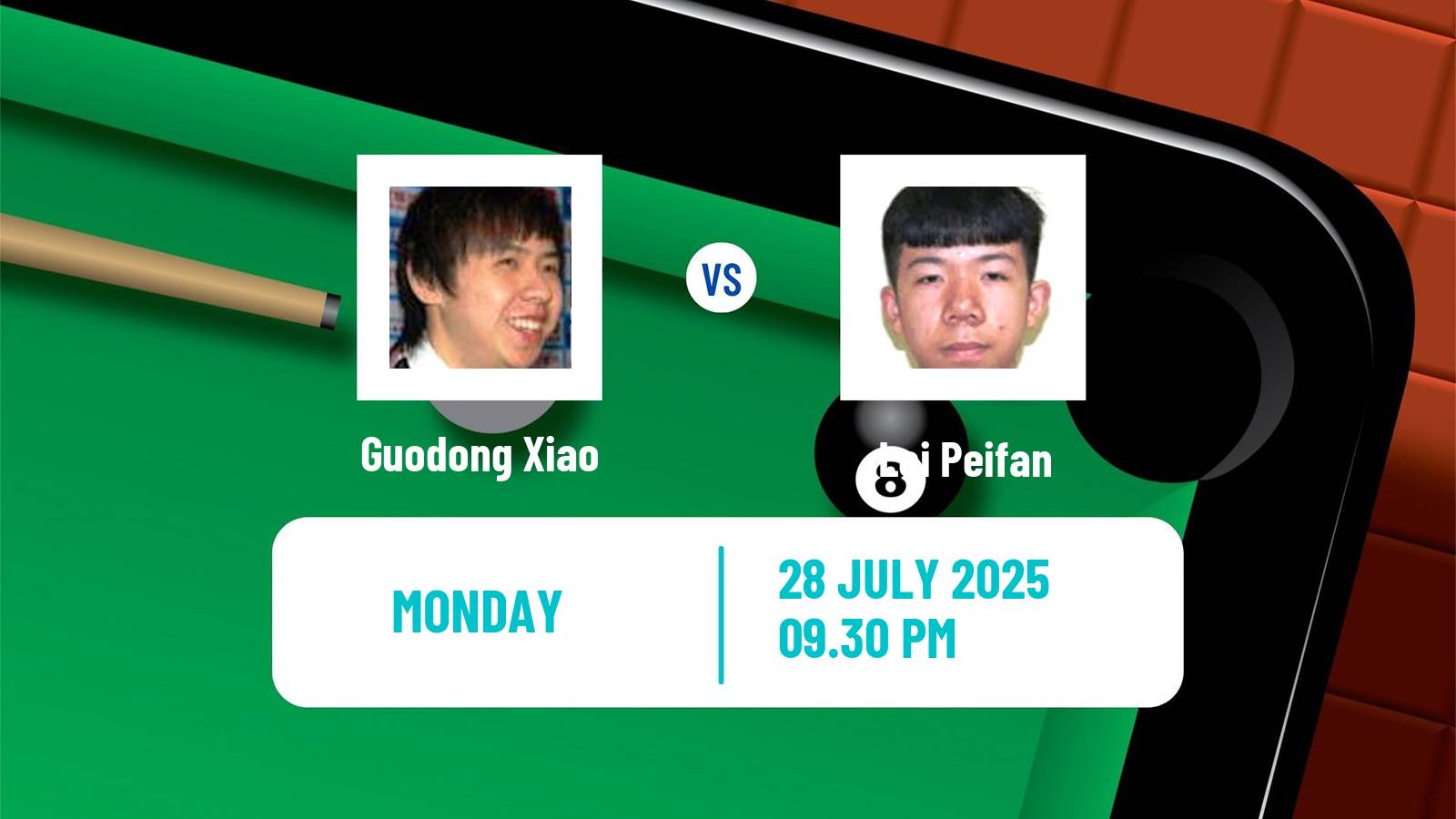 Snooker Shanghai Masters Guodong Xiao - Lei Peifan