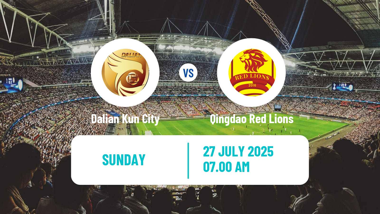 Soccer Chinese Jia League Dalian Kun City - Qingdao Red Lions