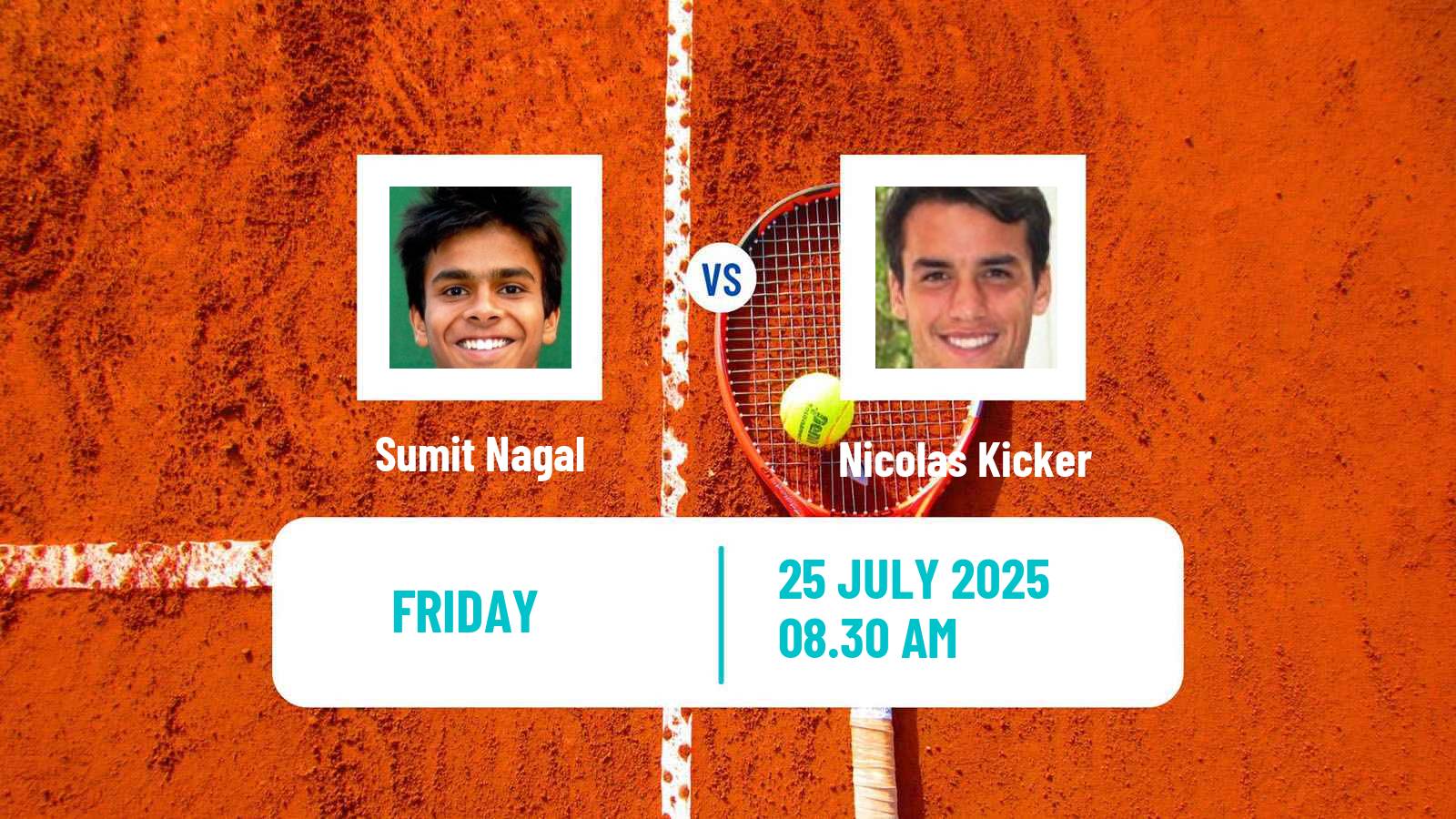 Tennis Tampere Challenger Men Sumit Nagal - Nicolas Kicker