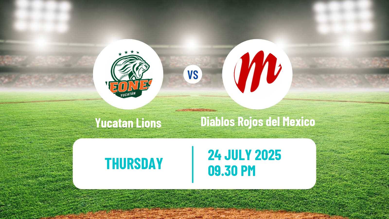 Baseball LMB Yucatan Lions - Diablos Rojos del Mexico