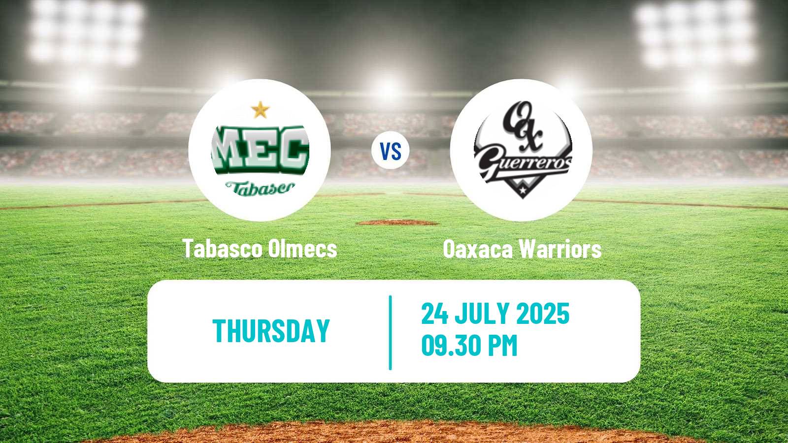 Baseball LMB Tabasco Olmecs - Oaxaca Warriors