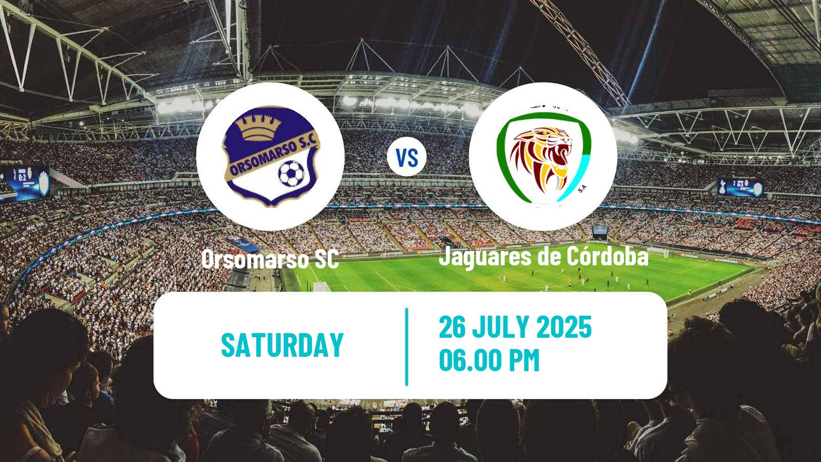 Soccer Colombian Primera B Orsomarso - Jaguares de Córdoba