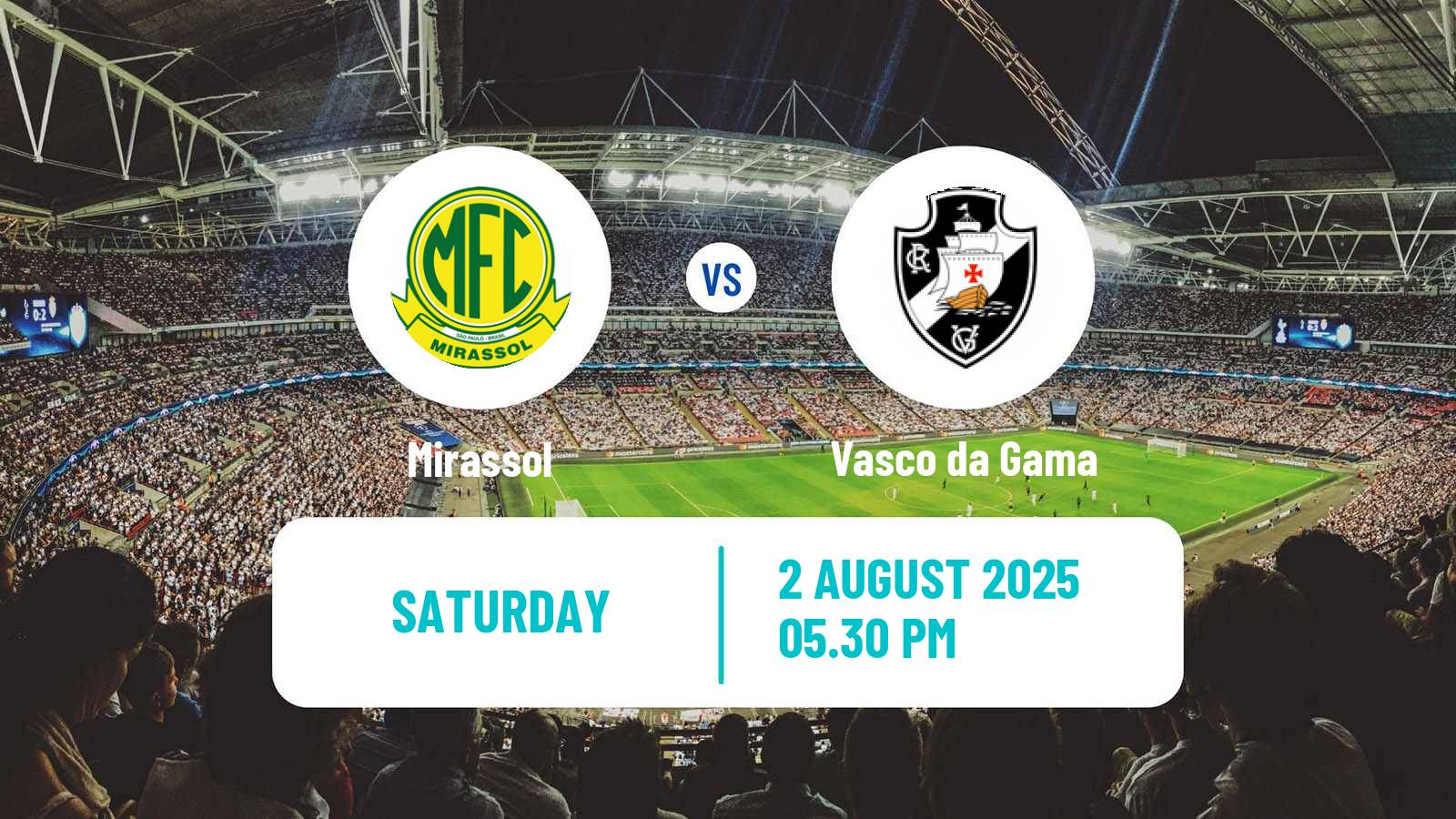 Soccer Brazilian Serie A Mirassol - Vasco da Gama