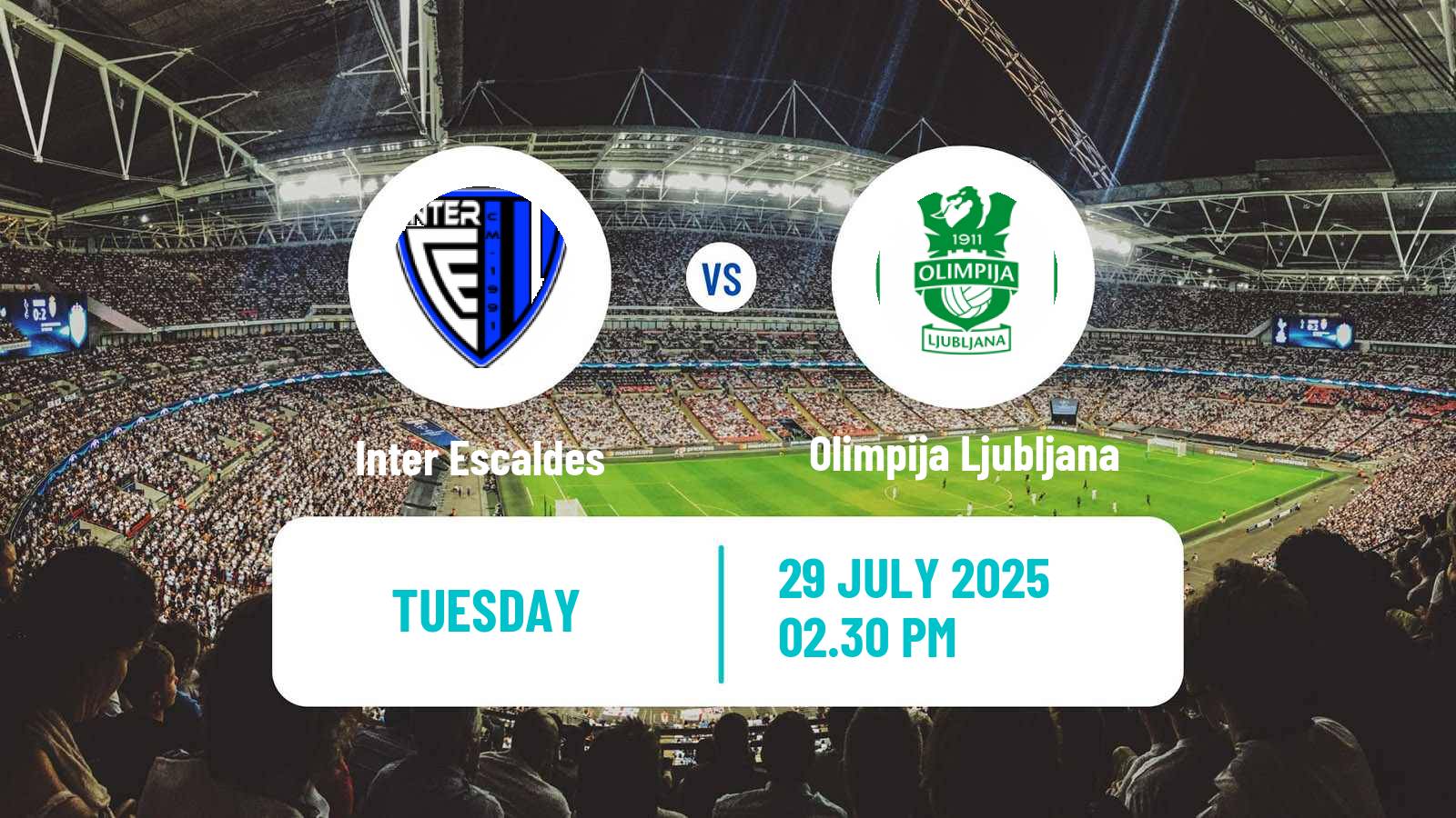 Soccer UEFA Europa Conference League Inter Escaldes - Olimpija Ljubljana