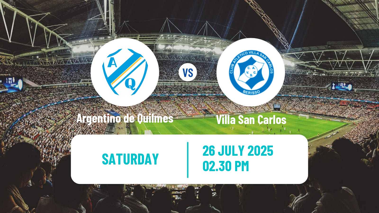 Soccer Argentinian Primera B Argentino de Quilmes - Villa San Carlos