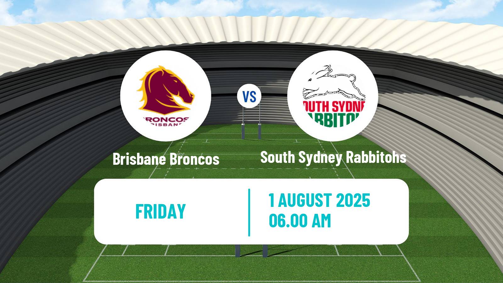 Rugby league Australian NRL Brisbane Broncos - South Sydney Rabbitohs