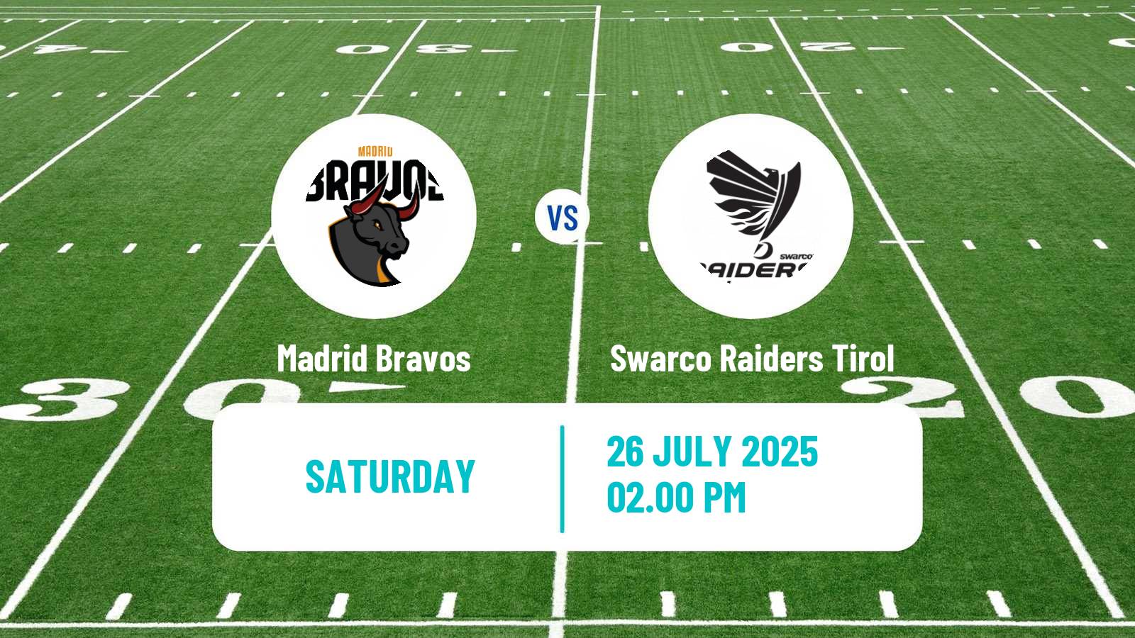 American football European League of American Football Madrid Bravos - Swarco Raiders Tirol