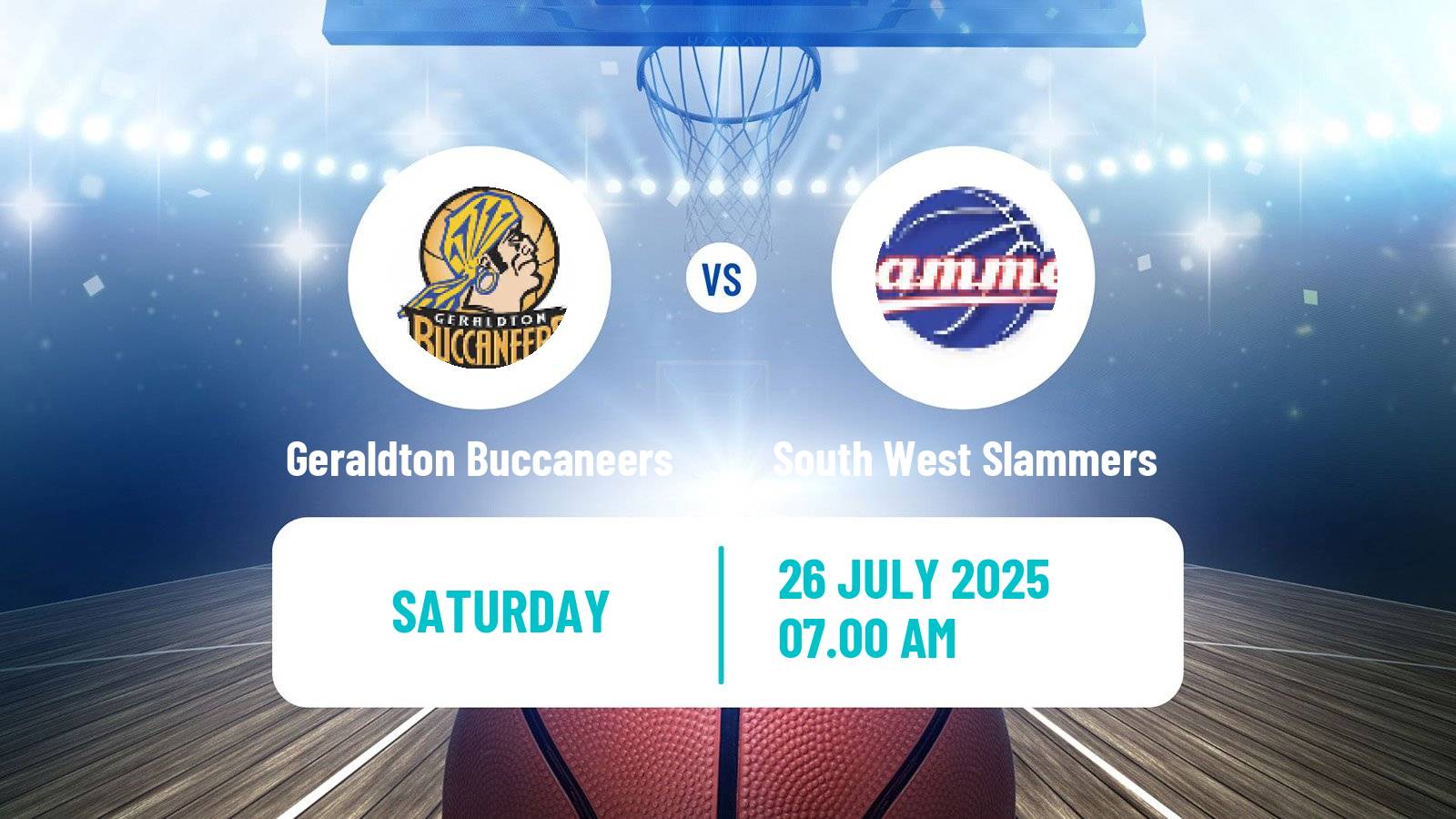 Basketball Australian NBL1 West Geraldton Buccaneers - South West Slammers