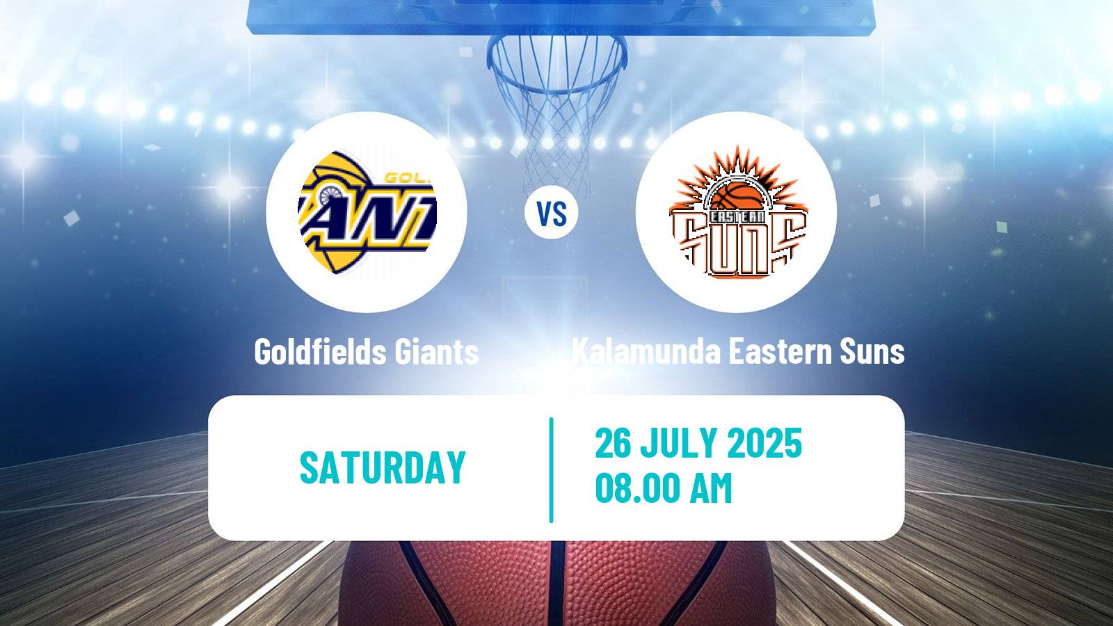 Basketball Australian NBL1 West Goldfields Giants - Kalamunda Eastern Suns