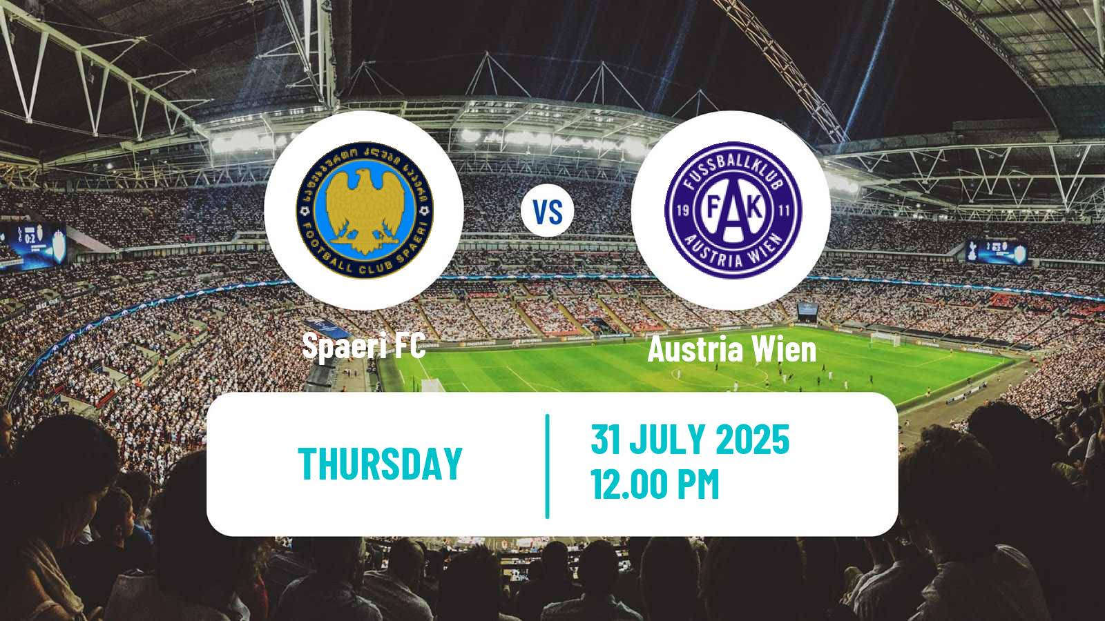 Soccer UEFA Europa Conference League Spaeri - Austria Wien