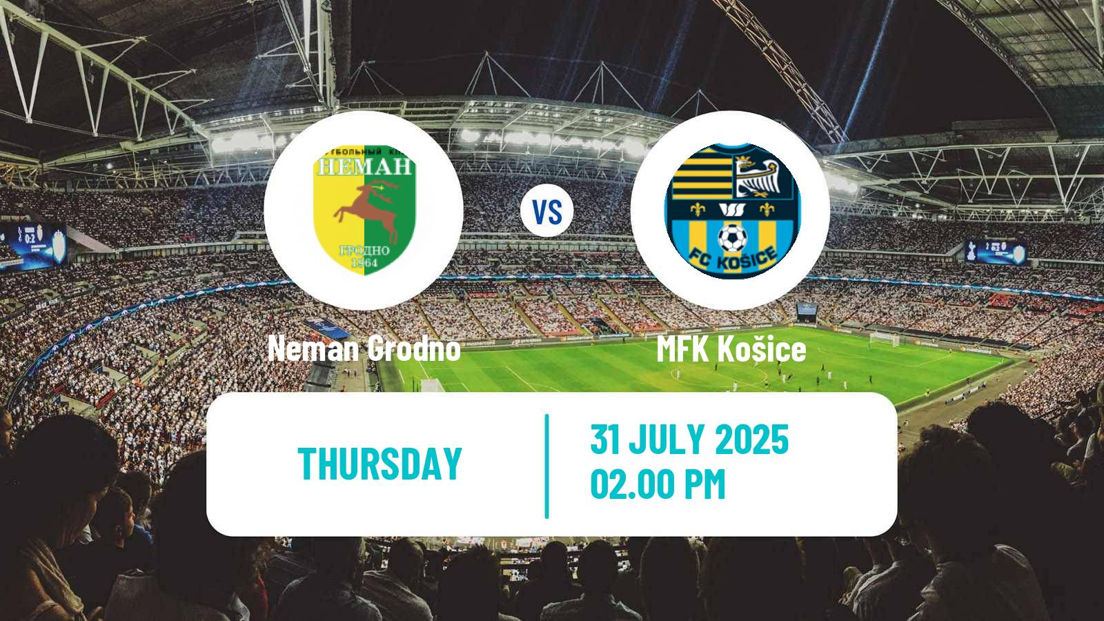 Soccer UEFA Europa Conference League Neman Grodno - MFK Košice
