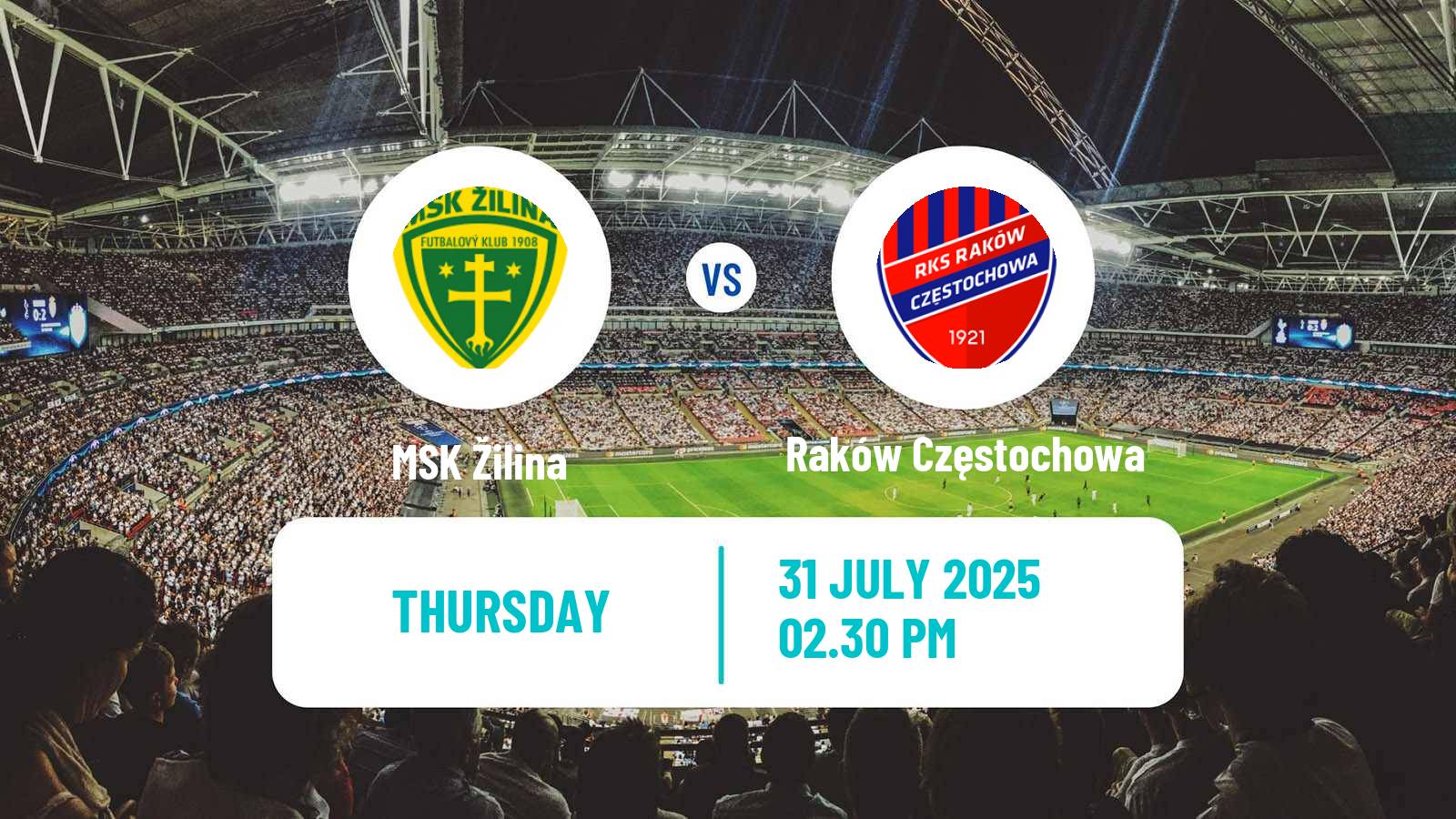 Soccer UEFA Europa Conference League Žilina - Raków Częstochowa
