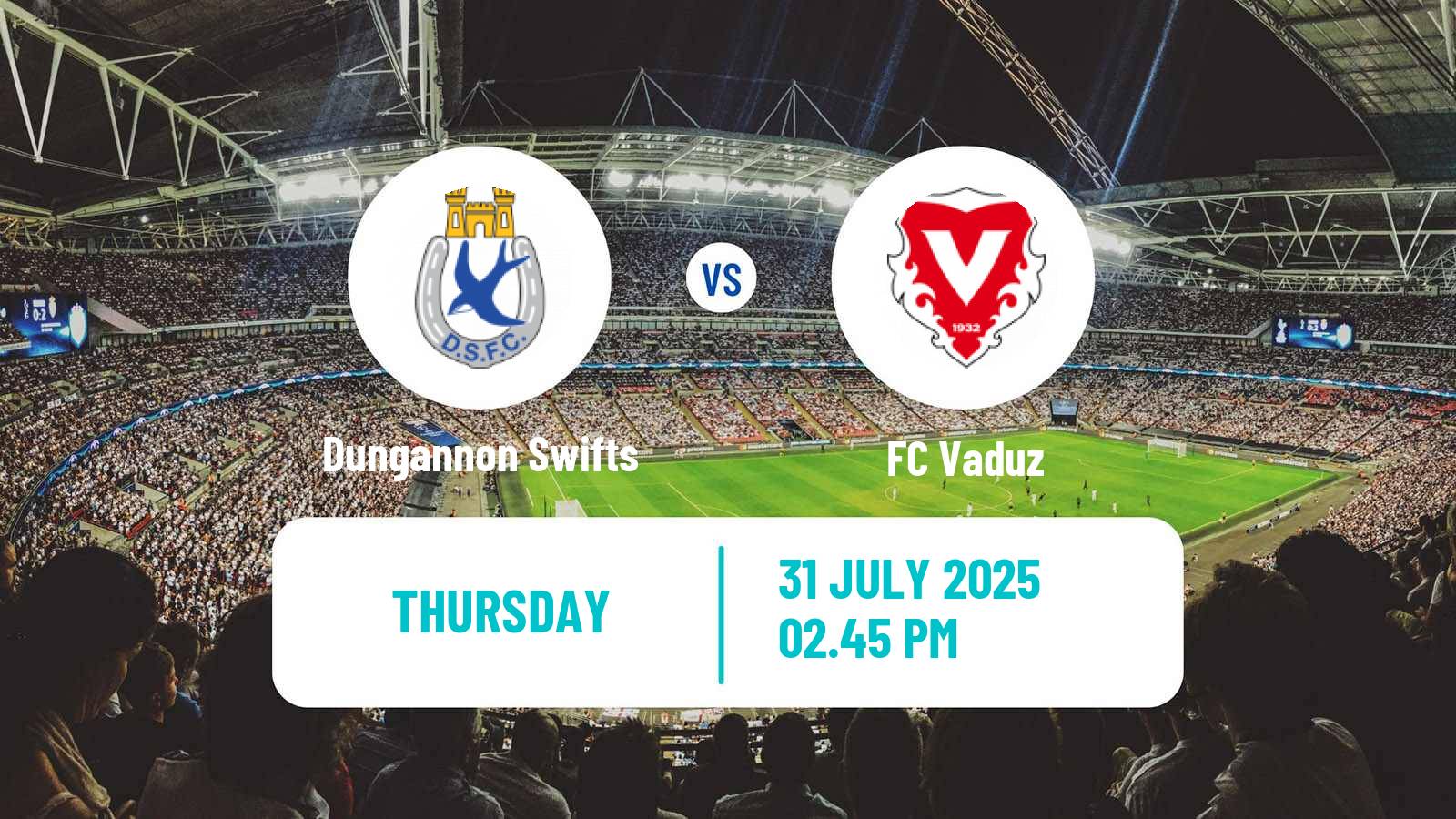 Soccer UEFA Europa Conference League Dungannon Swifts - Vaduz
