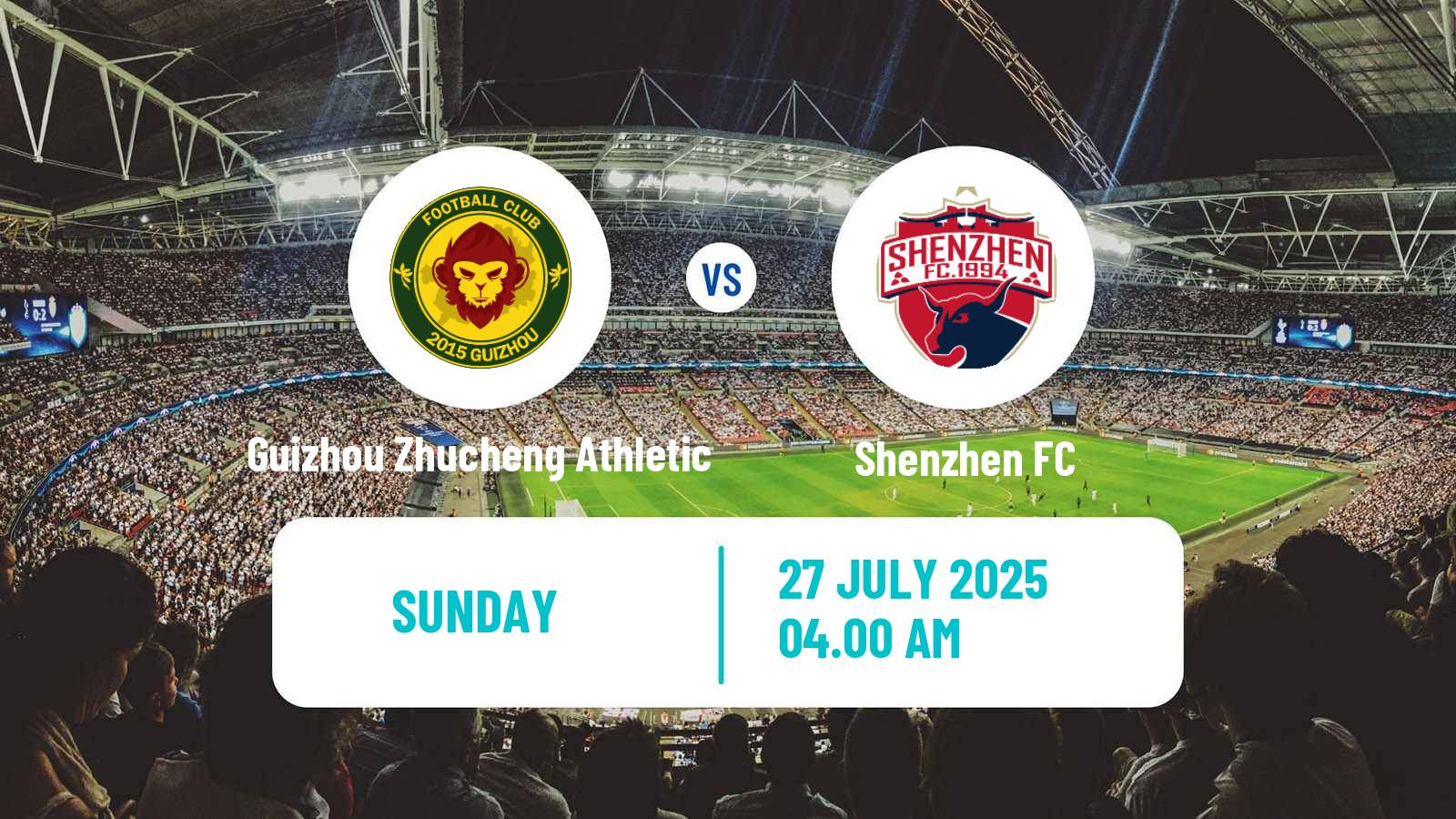 Soccer Chinese Yi League Guizhou Zhucheng Athletic - Shenzhen