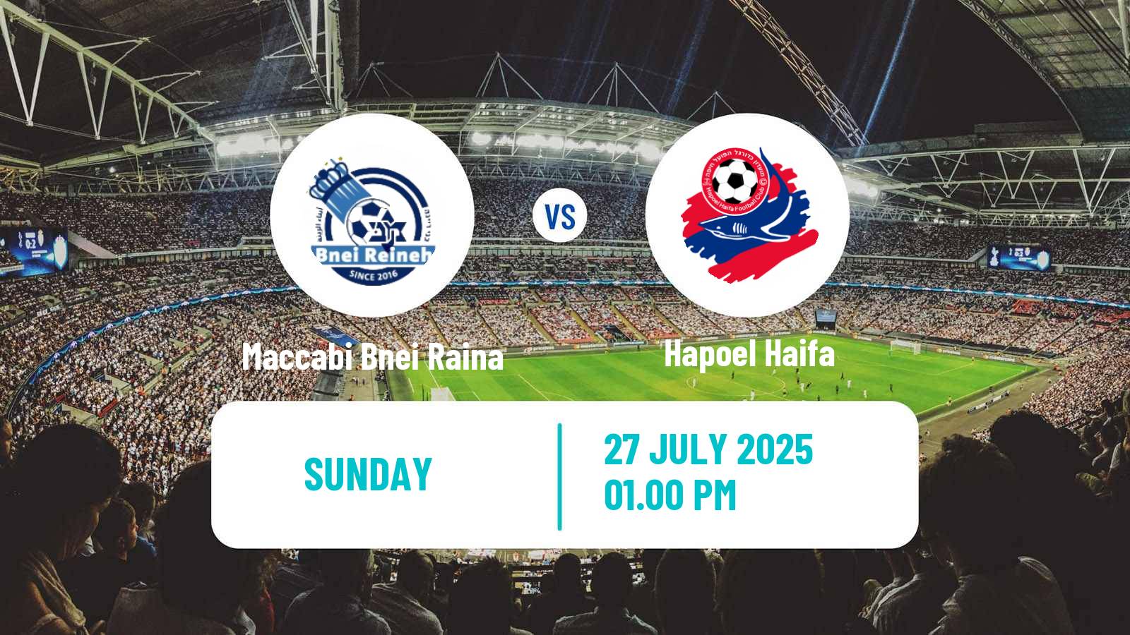 Soccer Israeli Toto Cup Maccabi Bnei Raina - Hapoel Haifa
