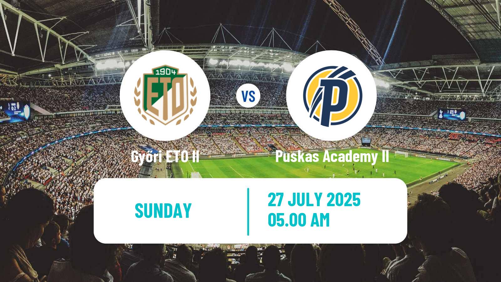 Soccer Hungarian NB III Northwest Győri ETO II - Puskas Academy II