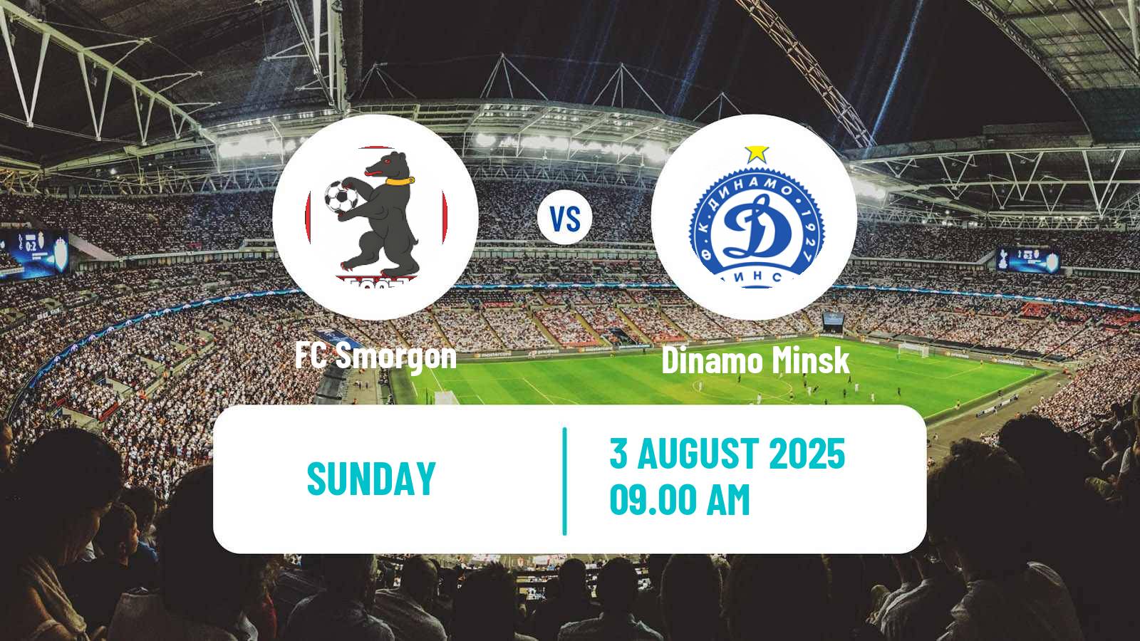 Soccer Belarusian Vysshaya Liga Smorgon - Dinamo Minsk