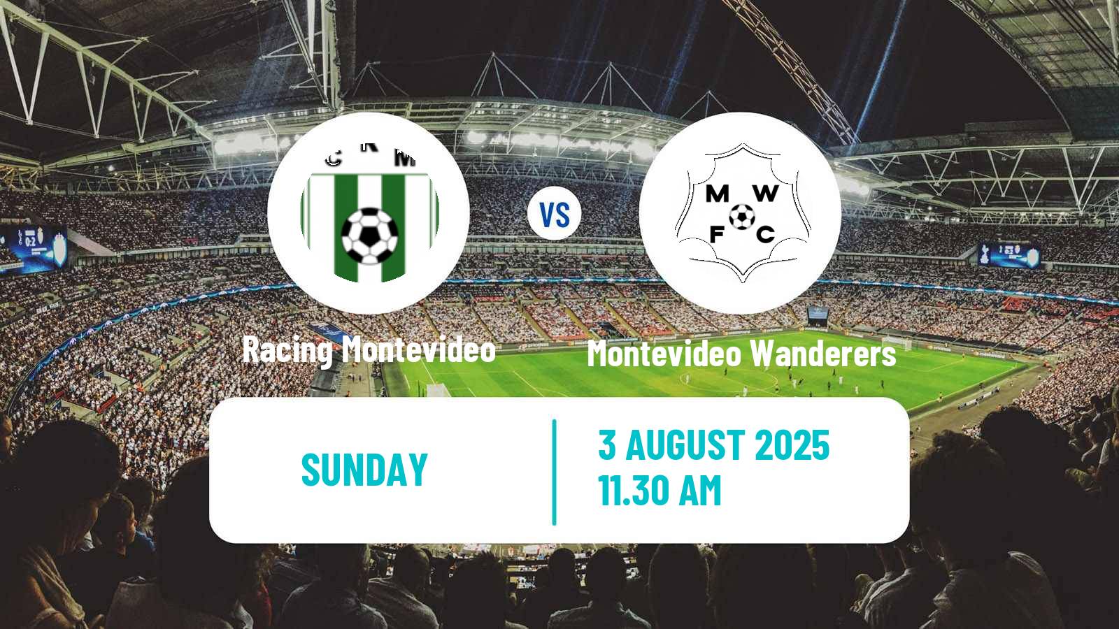 Soccer Uruguayan Primera Division Racing Montevideo - Montevideo Wanderers