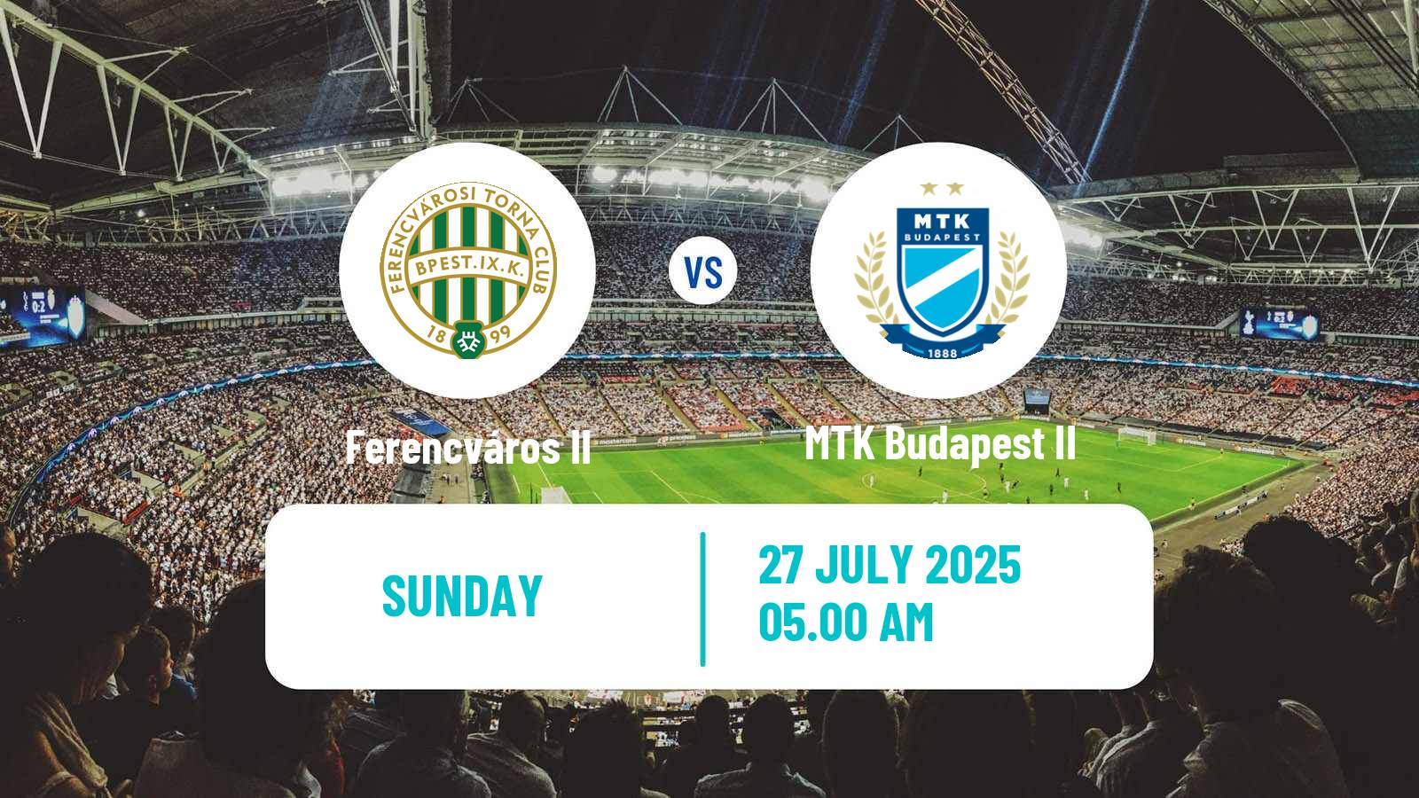 Soccer Hungarian NB III Southwest Ferencváros II - MTK Budapest II