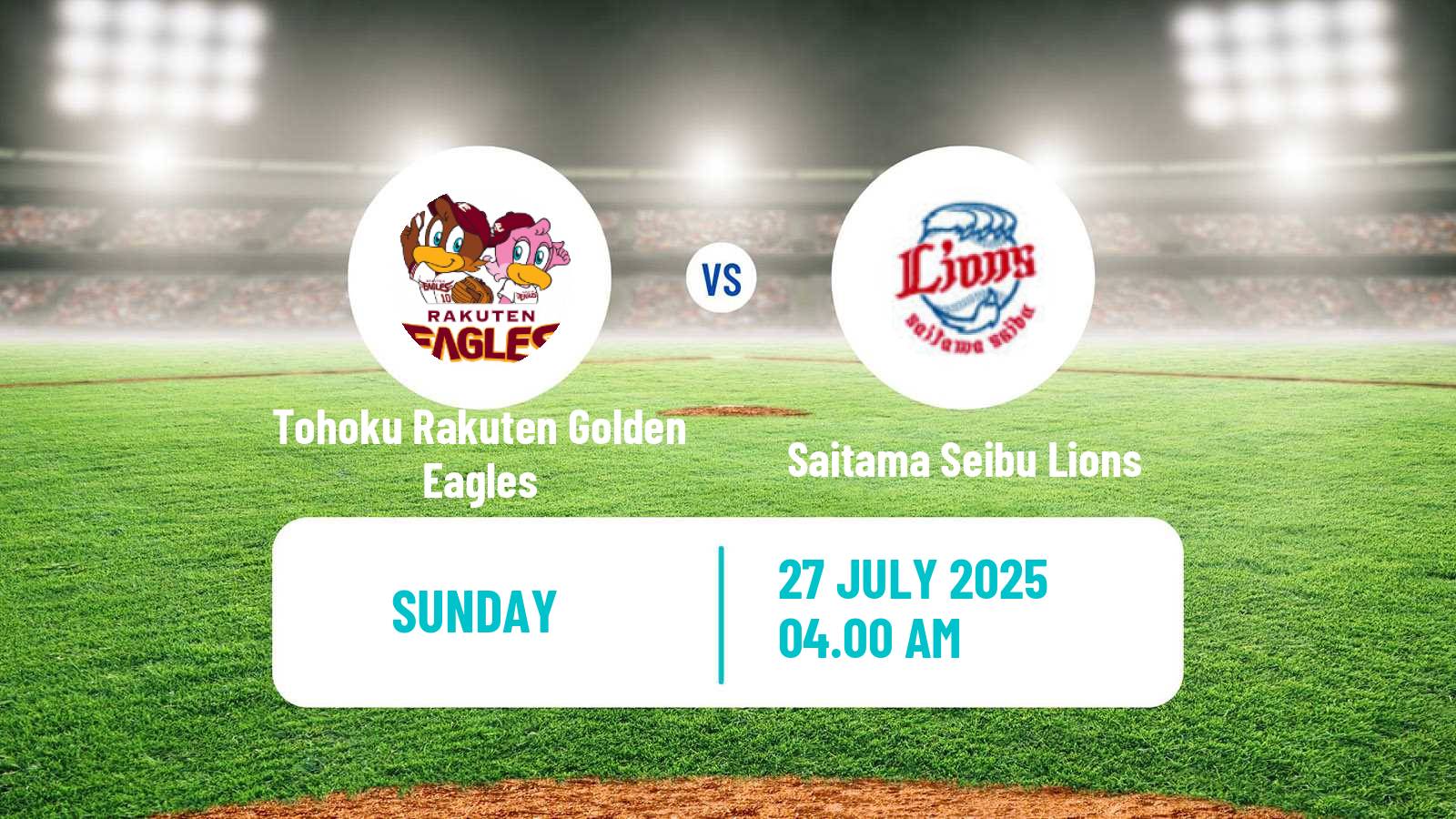 Baseball NPB Tohoku Rakuten Golden Eagles - Saitama Seibu Lions