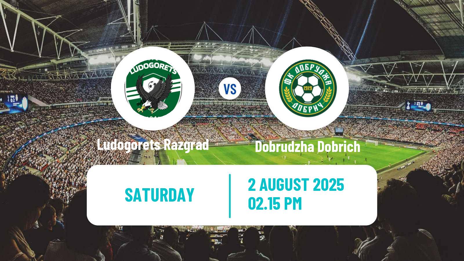 Soccer Bulgarian Parva Liga Ludogorets Razgrad - Dobrudzha Dobrich