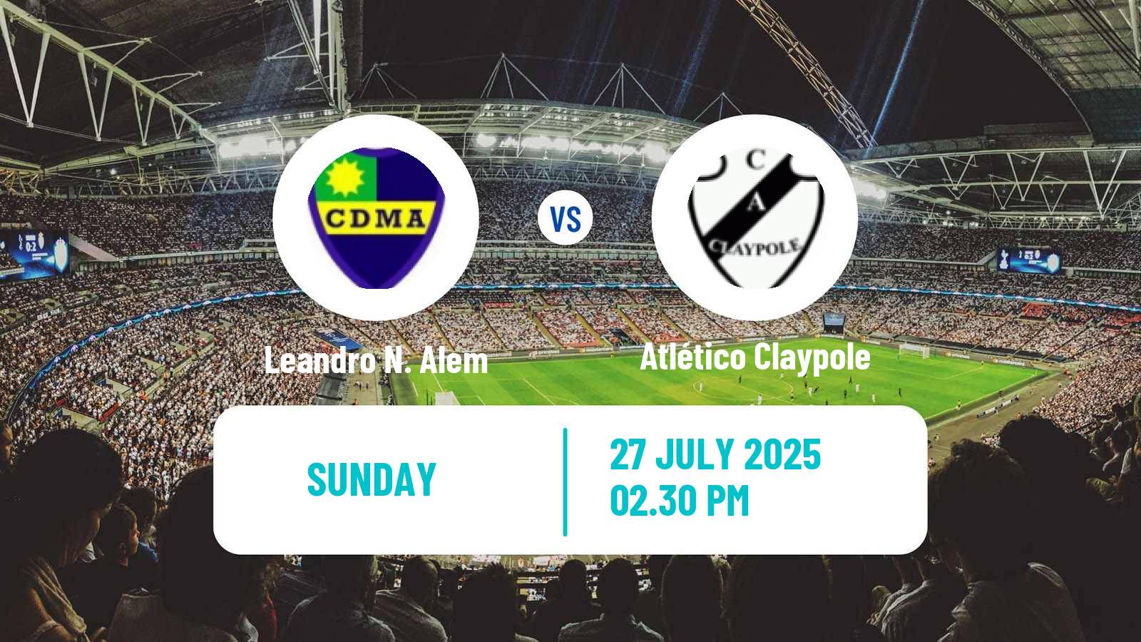 Soccer Argentinian Primera C Leandro N. Alem - Atlético Claypole