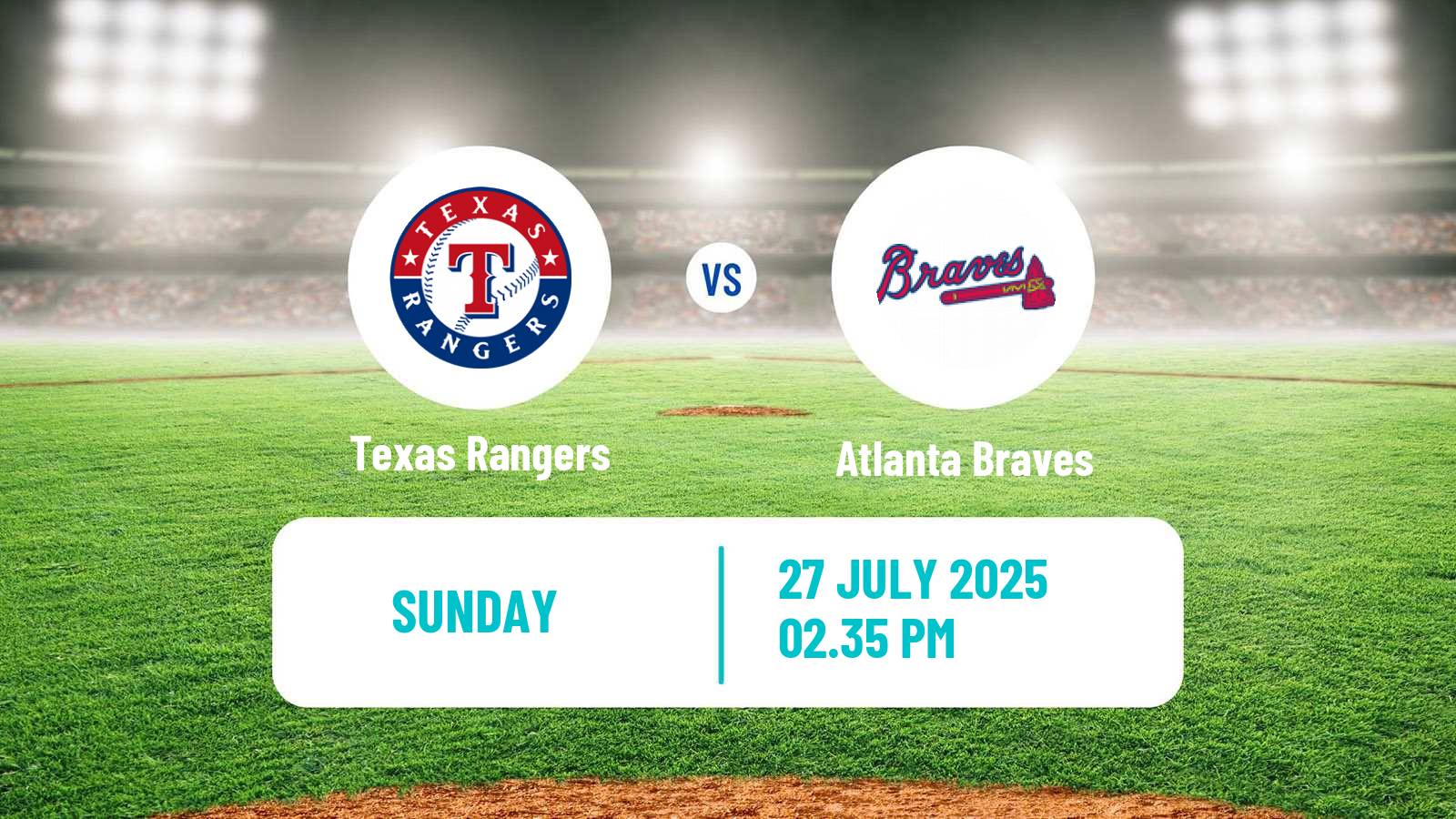Baseball MLB Texas Rangers - Atlanta Braves
