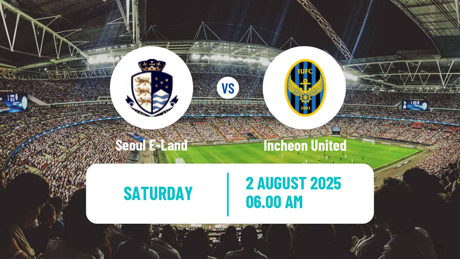 Soccer South Korean K-League 2 Seoul E-Land - Incheon United
