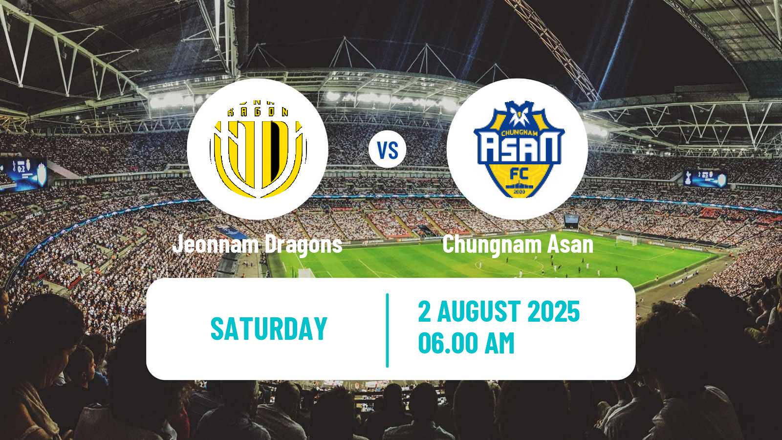 Soccer South Korean K-League 2 Jeonnam Dragons - Chungnam Asan