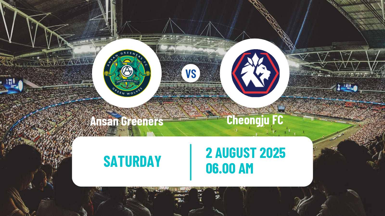 Soccer South Korean K-League 2 Ansan Greeners - Cheongju
