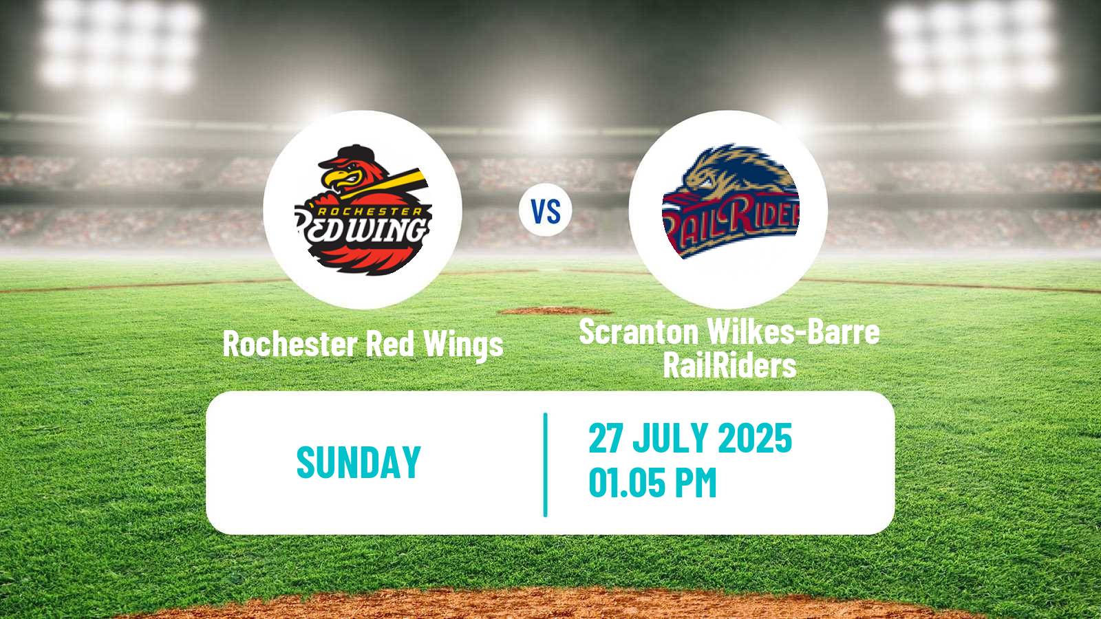 Baseball IL Rochester Red Wings - Scranton Wilkes-Barre RailRiders