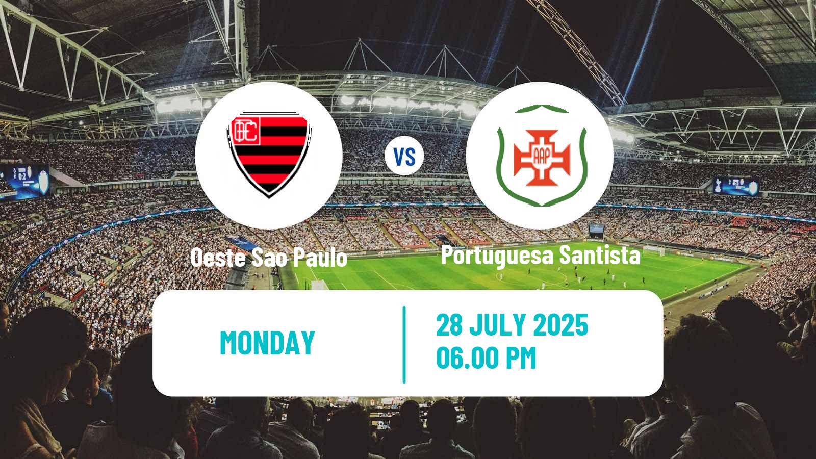 Soccer Brazilian Copa Paulista Oeste Sao Paulo - Portuguesa Santista