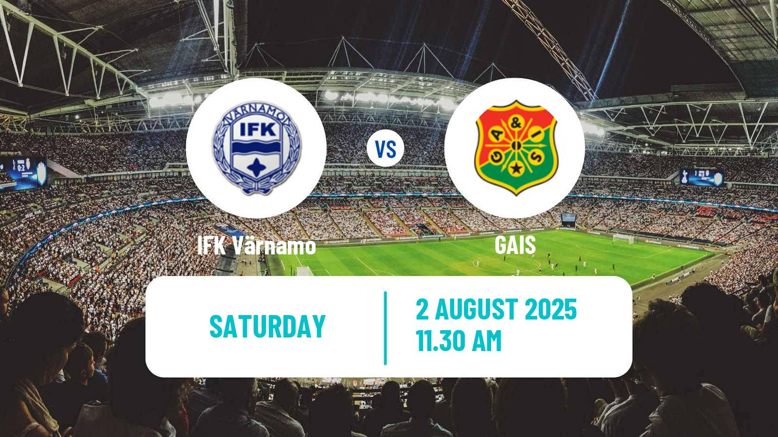 Soccer Swedish Allsvenskan Värnamo - GAIS