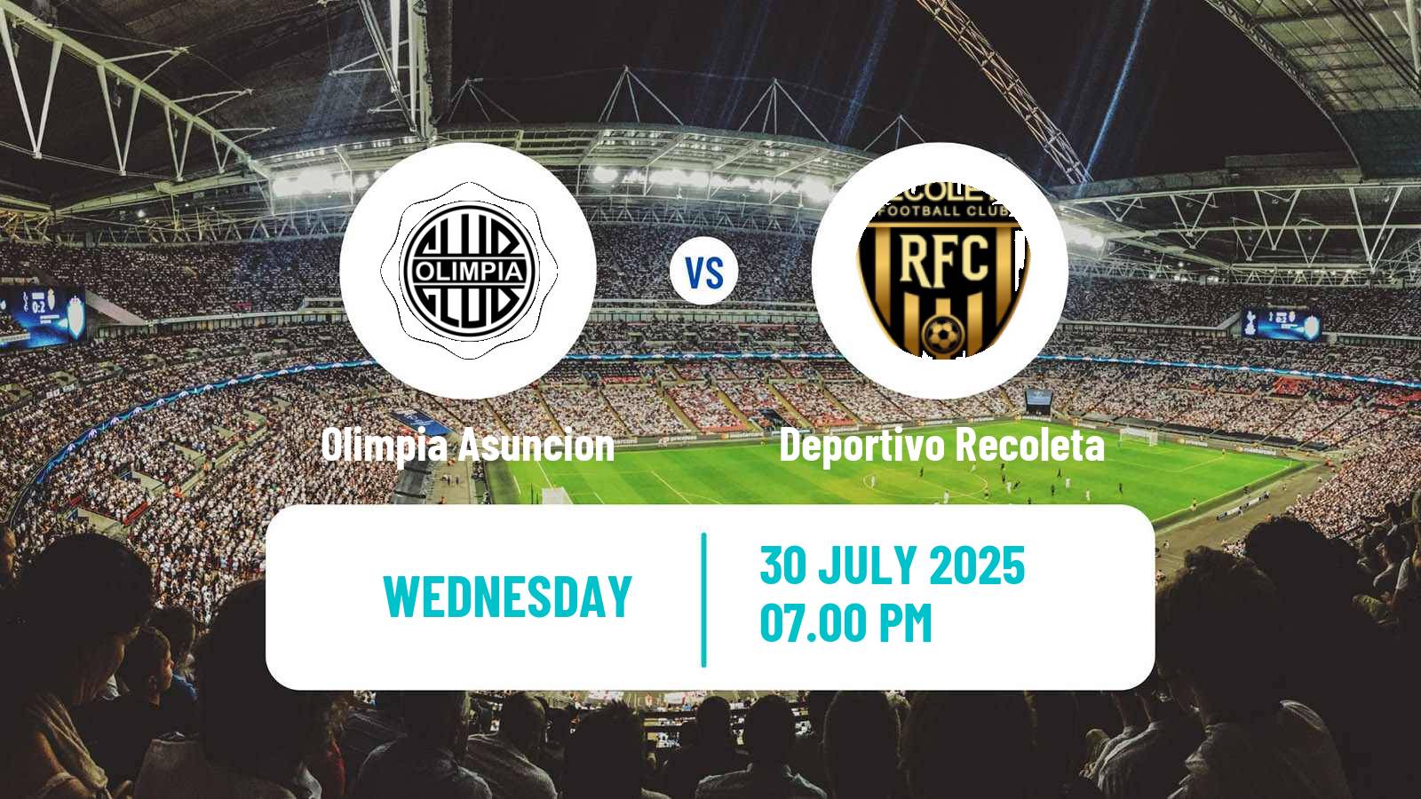 Soccer Paraguayan Primera Division Olimpia Asuncion - Deportivo Recoleta