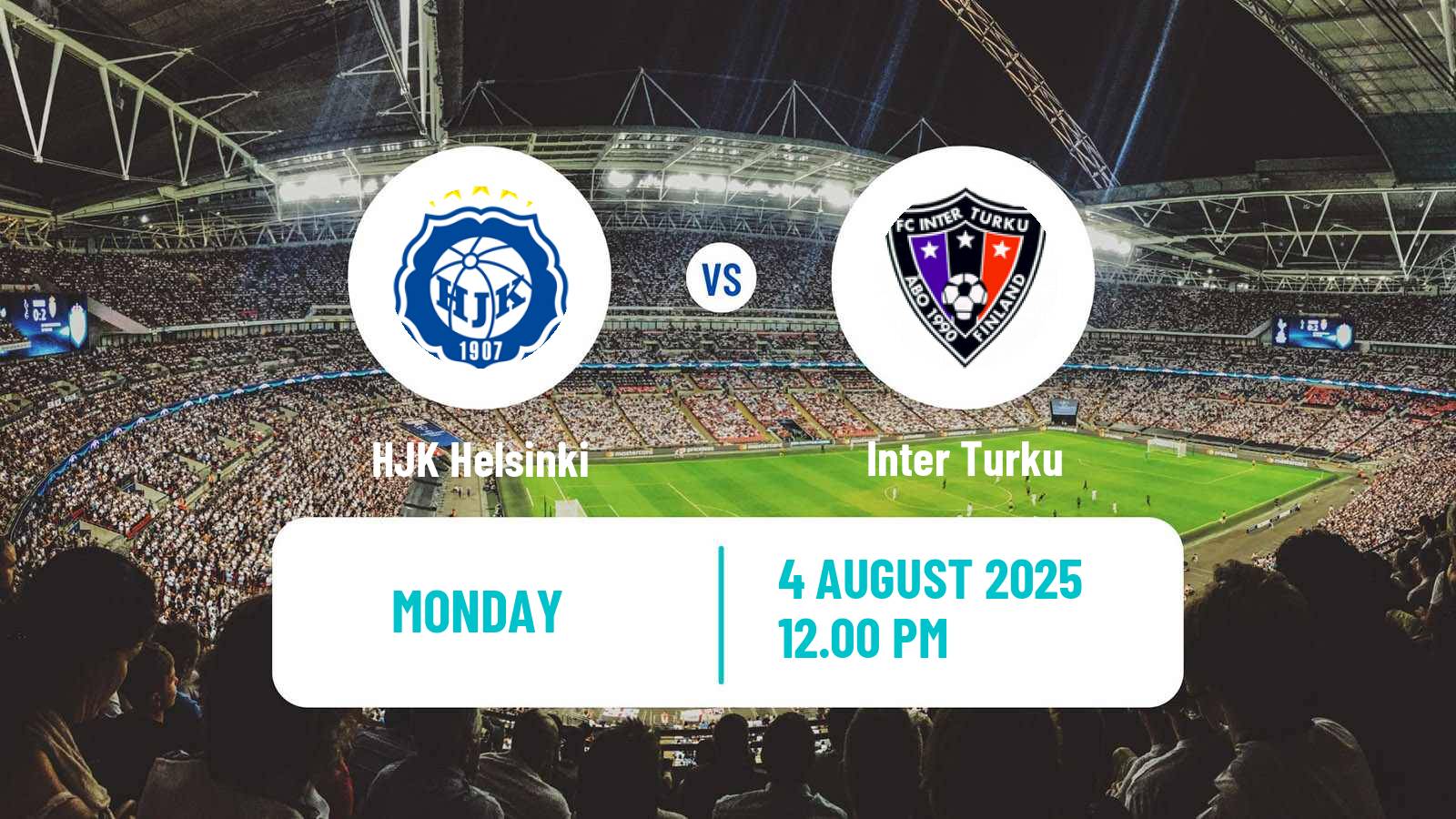 Soccer Finnish Veikkausliiga HJK - Inter Turku
