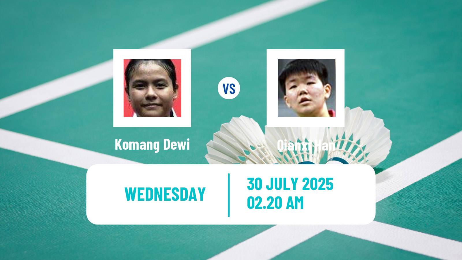 Badminton BWF World Tour Macau Open Women Komang Dewi - Qianxi Han