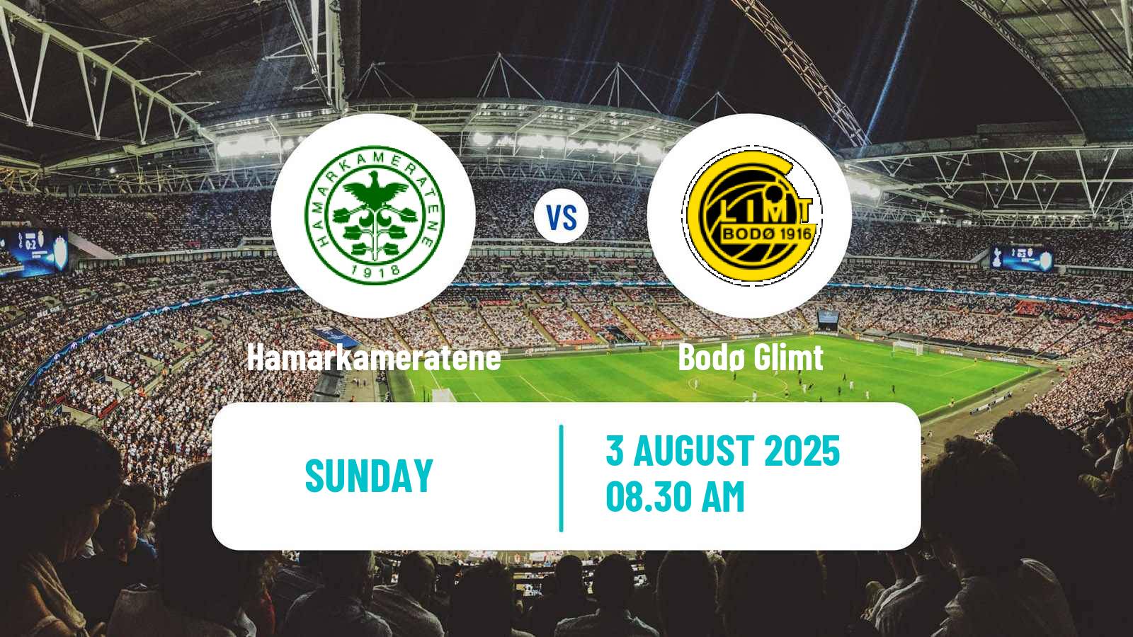 Soccer Norwegian Eliteserien Hamarkameratene - Bodø Glimt