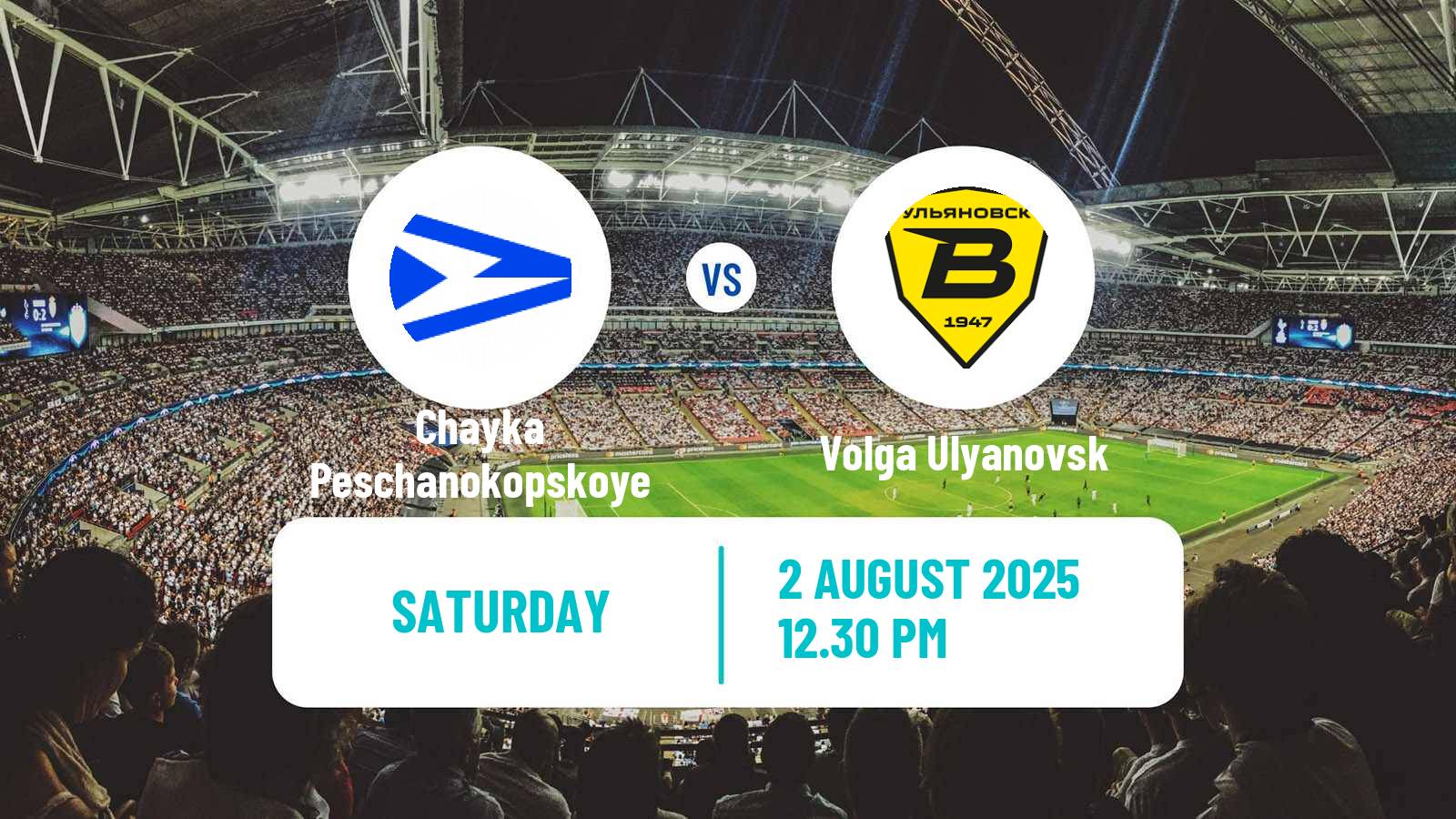 Soccer Russian FNL Chayka Peschanokopskoye - Volga Ulyanovsk