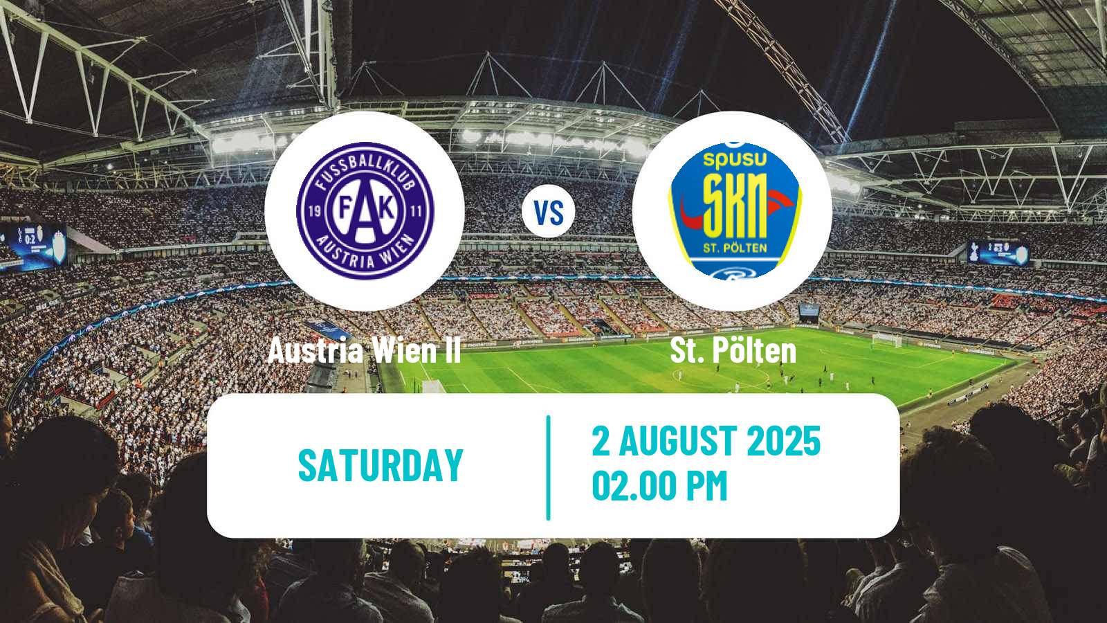 Soccer Austrian 2 Liga Austria Wien II - St. Pölten