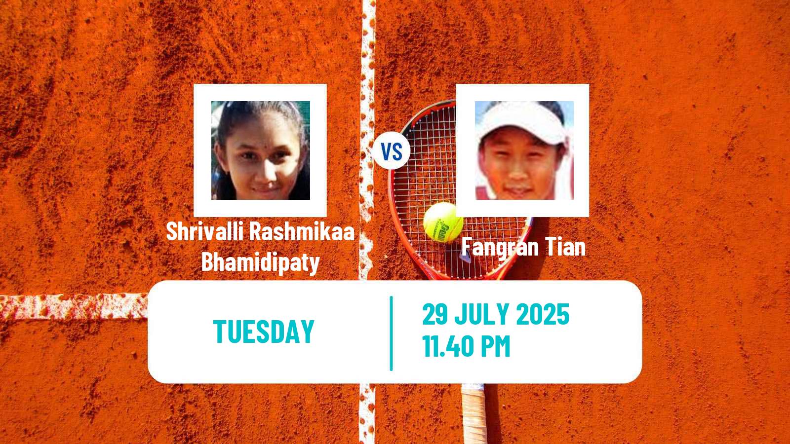 Tennis ITF W35 Nakhon Pathom Women Shrivalli Rashmikaa Bhamidipaty - Fangran Tian