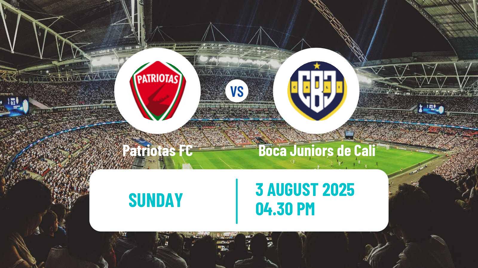 Soccer Colombian Primera B Patriotas - Boca Juniors de Cali